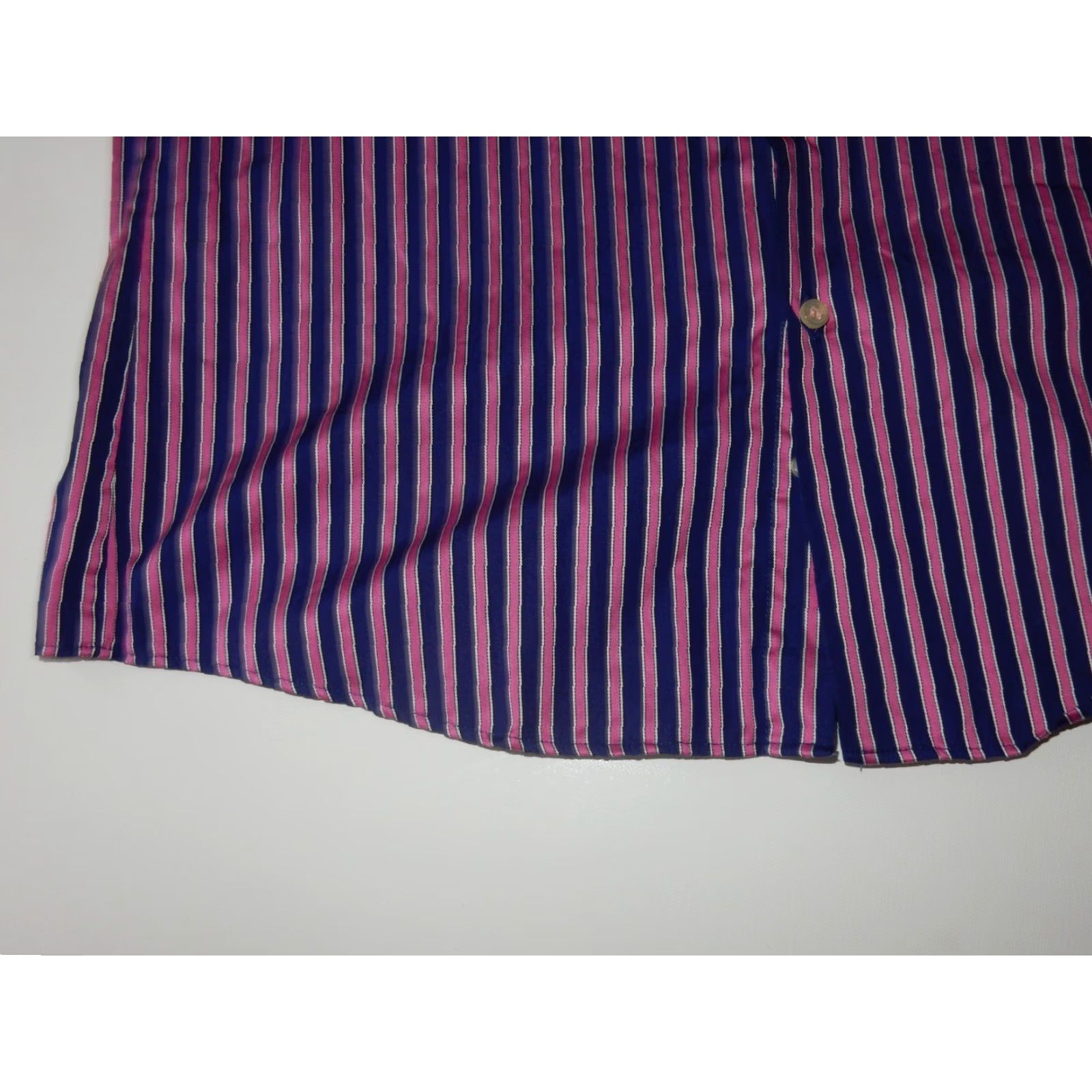 Pinko Thomas Pink Shirt Men Button-Front Long Sleeve Stripe Cotton Size 17/43 Slim Fit Pink Size US L / EU 52-54 / 3 - 3 Thumbnail