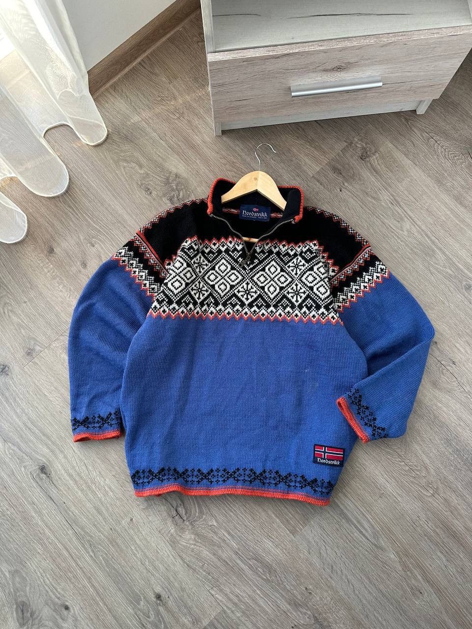 Vintage Vintage Nordstrikk Norway Wool Knit Blue Sweater Size US M / EU 48-50 / 2 - 2 Thumbnail