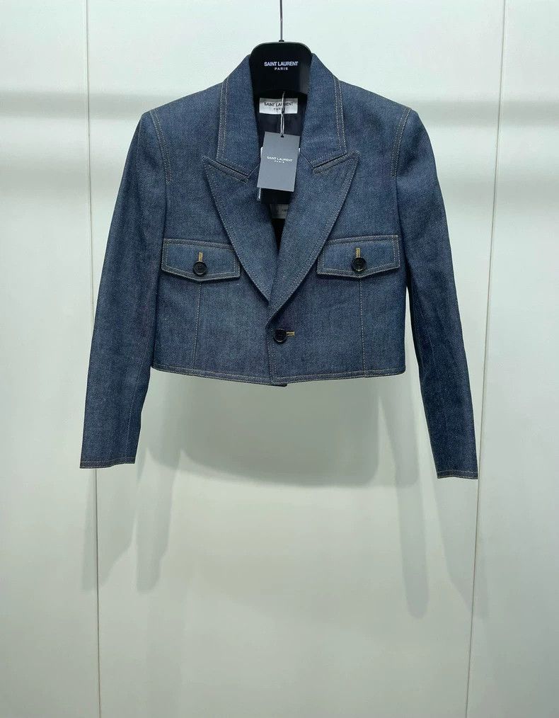 Saint Laurent Paris Short Denim Jacket by Saint Laurent Paris Size US S / EU 44-46 / 1 - 1 Thumbnail