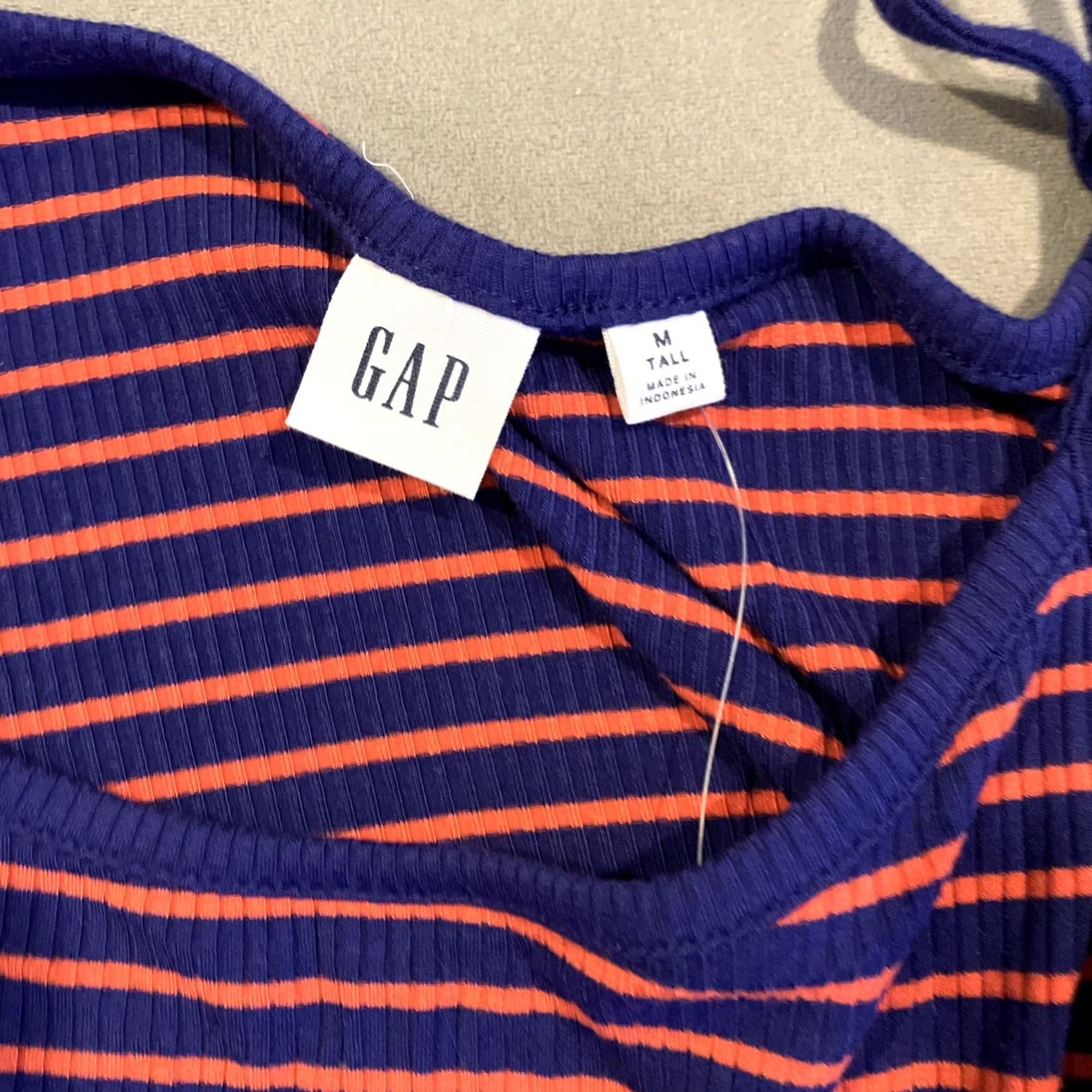 Gap NWT Gap Blue & Red Striped Spaghetti Strap Summer Dress Tall Medium Maxi Sundress Women Size M / US 6-8 / IT 42-44 - 3 Thumbnail
