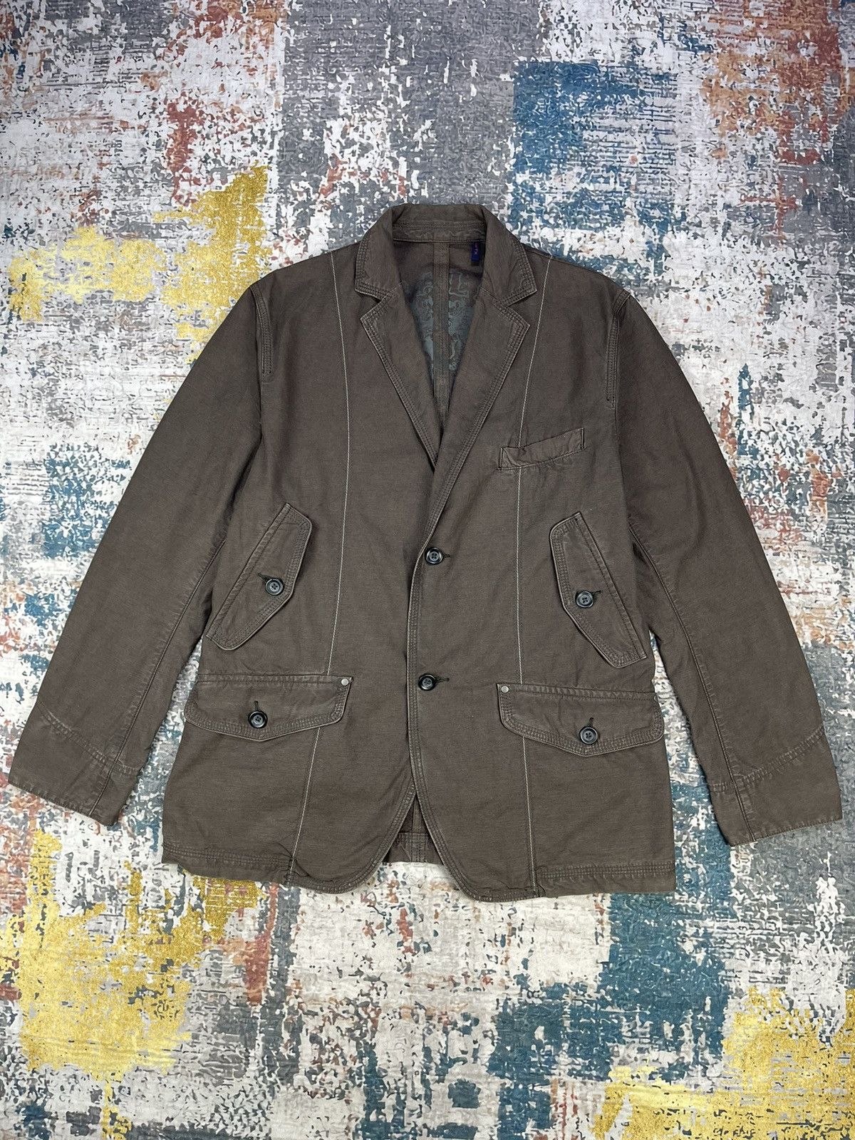 Japanese Brand Khaki Brown Multi Pocket Casual Jackets Size US XL / EU 56 / 4 - 1 Thumbnail