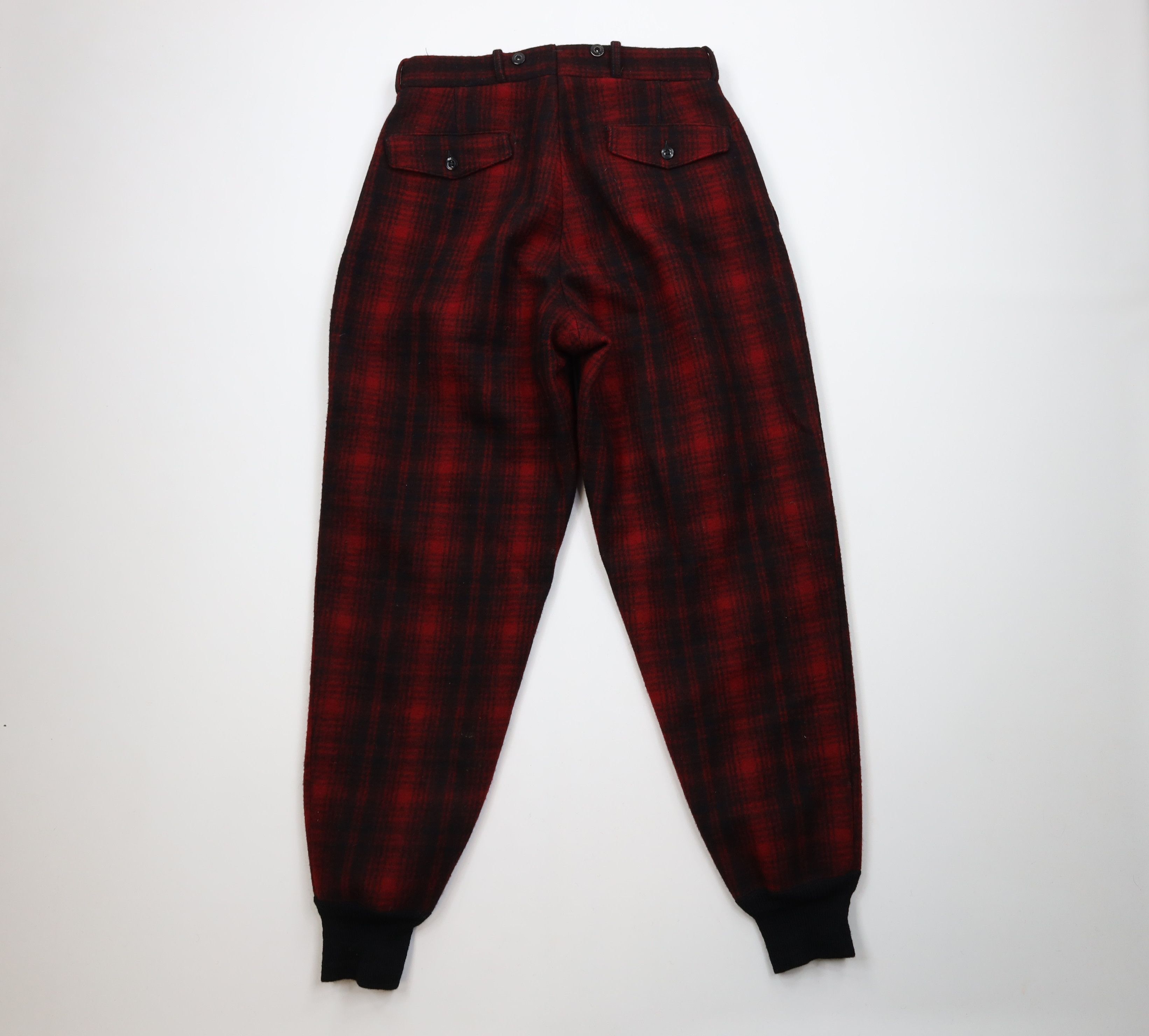 Vintage 60s 70s Woolrich Wool Joggers Pants Plaid USA