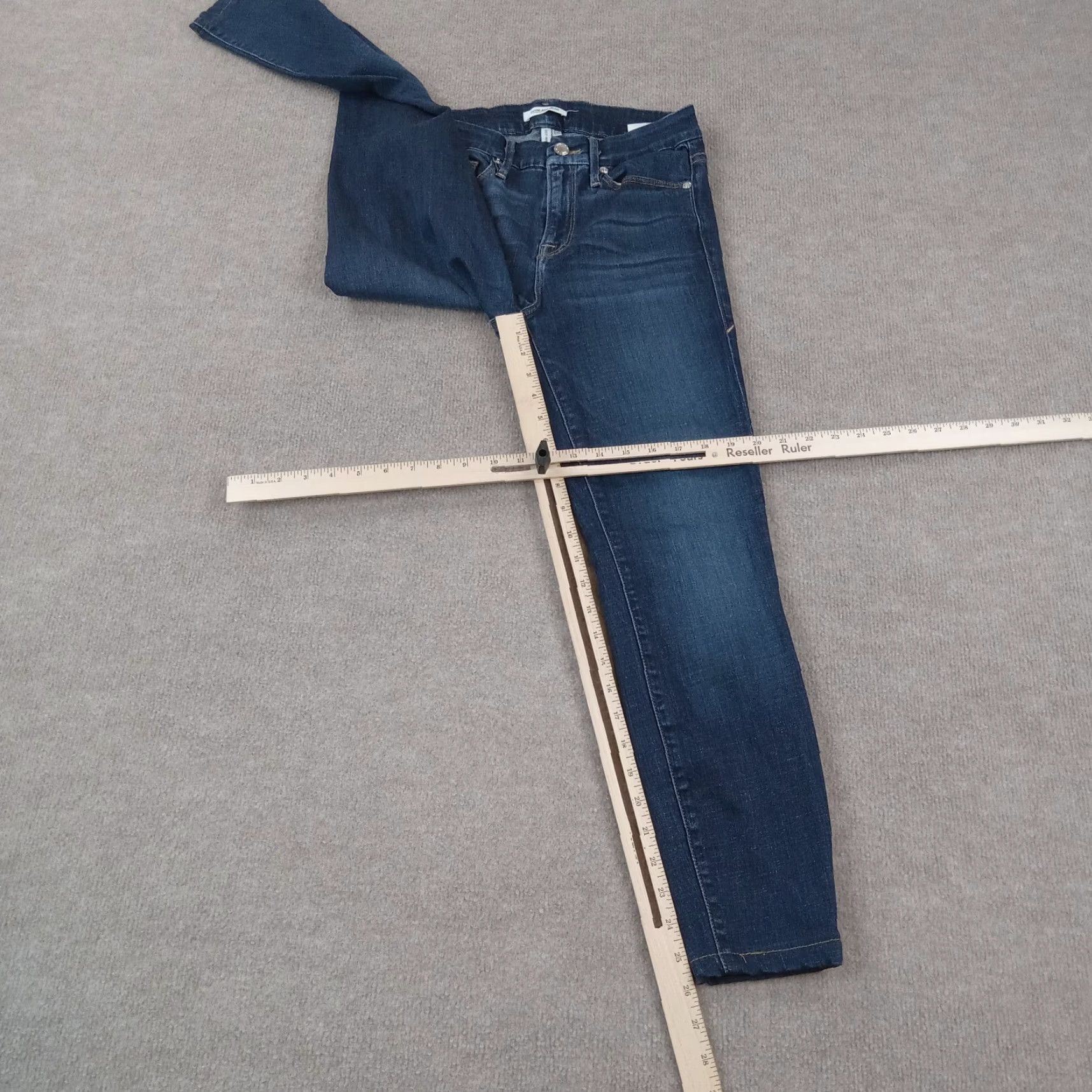 Good American Good American Women's Size 2/26 Blue Skinny Jeans Stretch Regular Fit Cotton Size 26" / US 2 / IT 38 - 2 Thumbnail