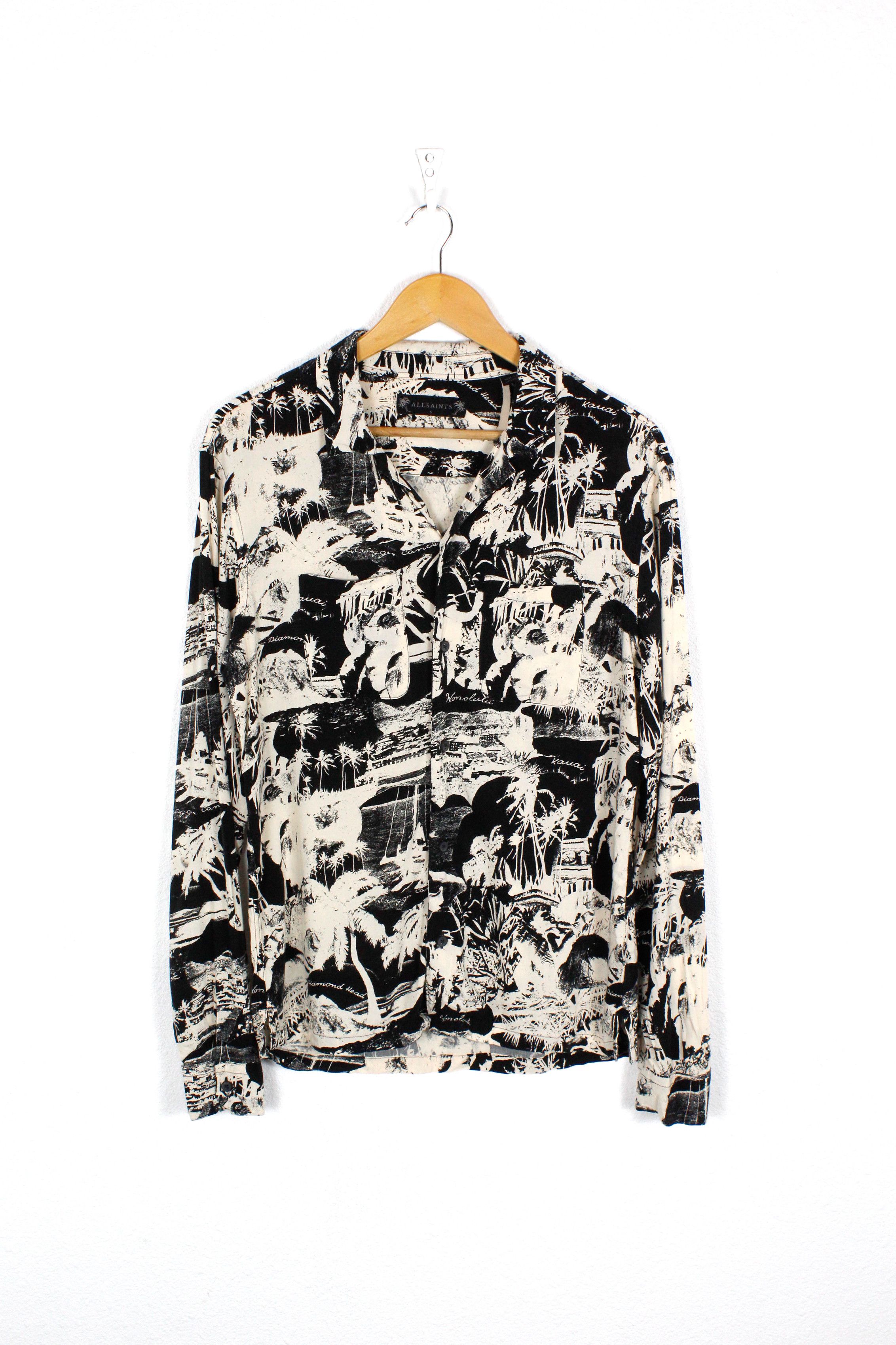 Allsaints × Japanese Brand Allsaints AWA Japanese Printed Camp Hawaiian Shirt AC Size US S / EU 44-46 / 1 - 1 Thumbnail