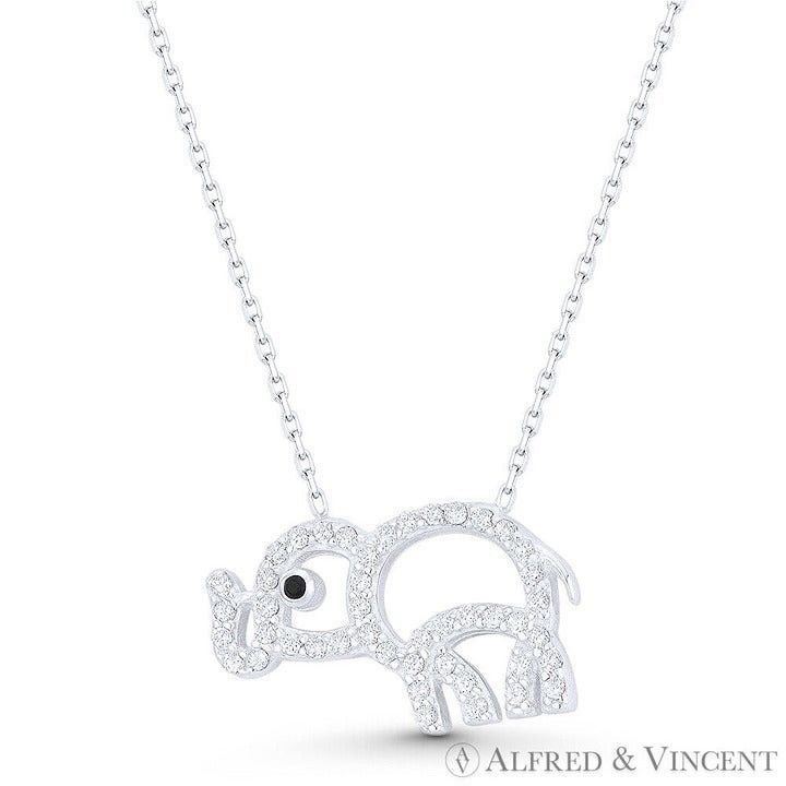 Other Baby Elephant Animal Charm CZ Crystal Open-Design Pendant Size ONE SIZE - 1 Preview