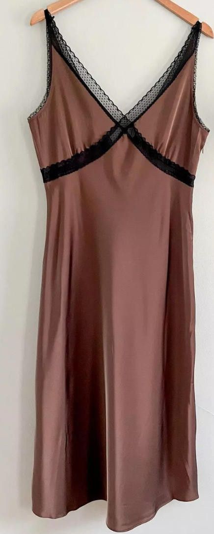 Designer House of Harlow 1960 Satin slip dress with Lace Trim Size M / US 6-8 / IT 42-44 - 2 Thumbnail