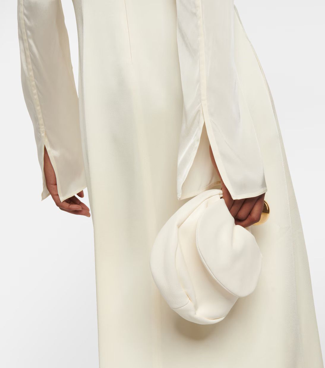 Jil Sander o1y0925 Midi Dress in Ivory Size L / US 10 / IT 46 - 6 Thumbnail