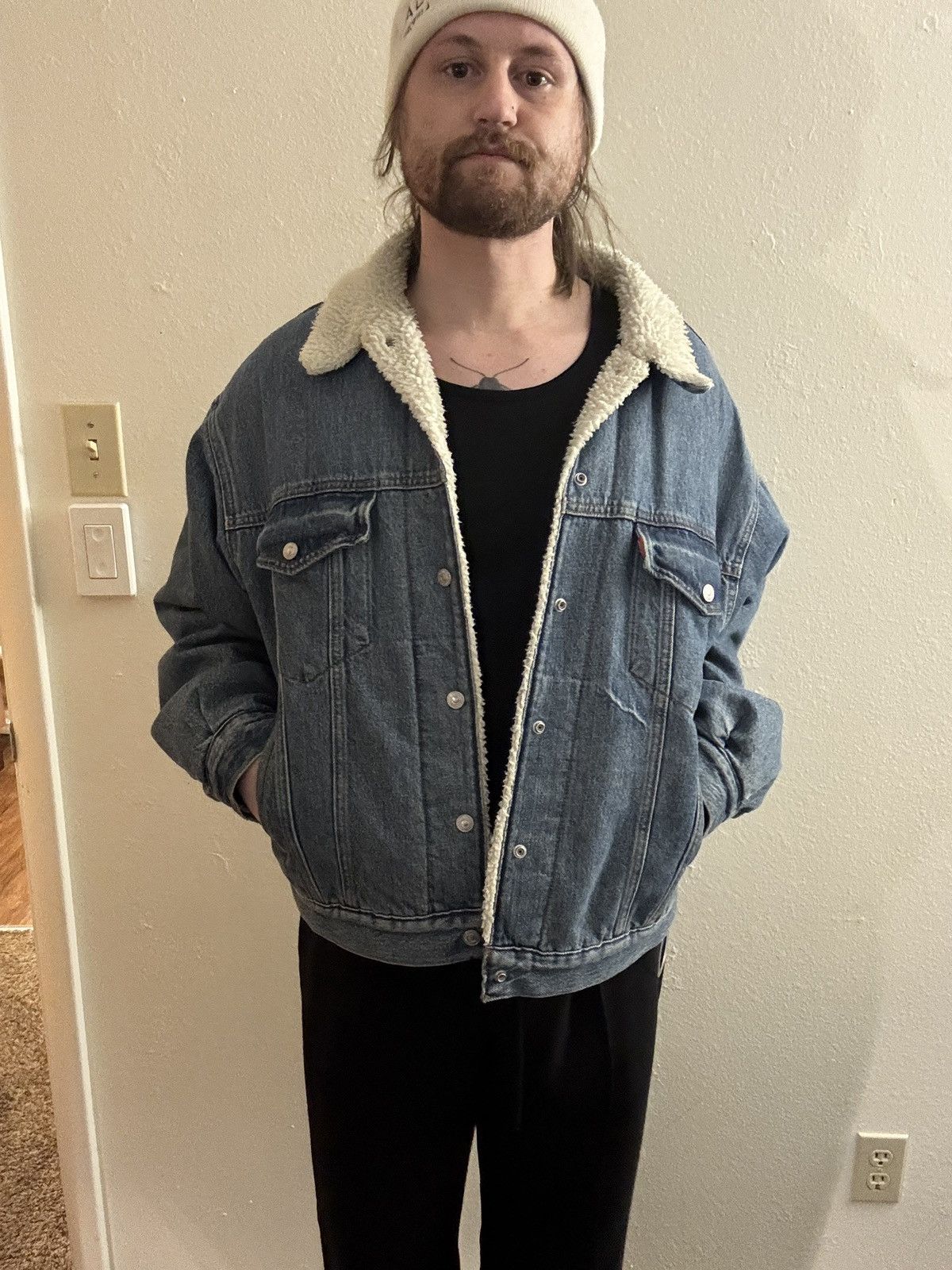 Levi's Classic Levi’s Sherpa Denim Trucker Jacket | Blue Wash Size US L / EU 52-54 / 3 - 3 Thumbnail
