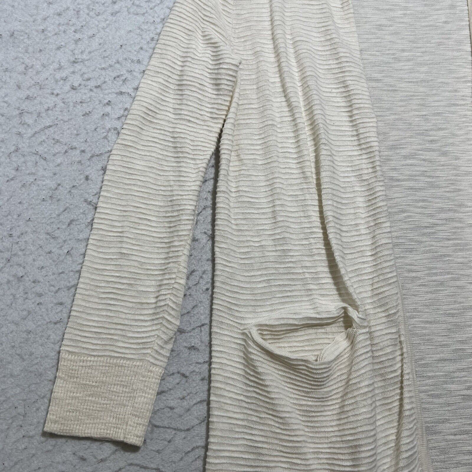 Madewell Madewell Cardigan Open Front Ivory Sweater With Pockets Size S / US 4 / IT 40 - 8 Thumbnail