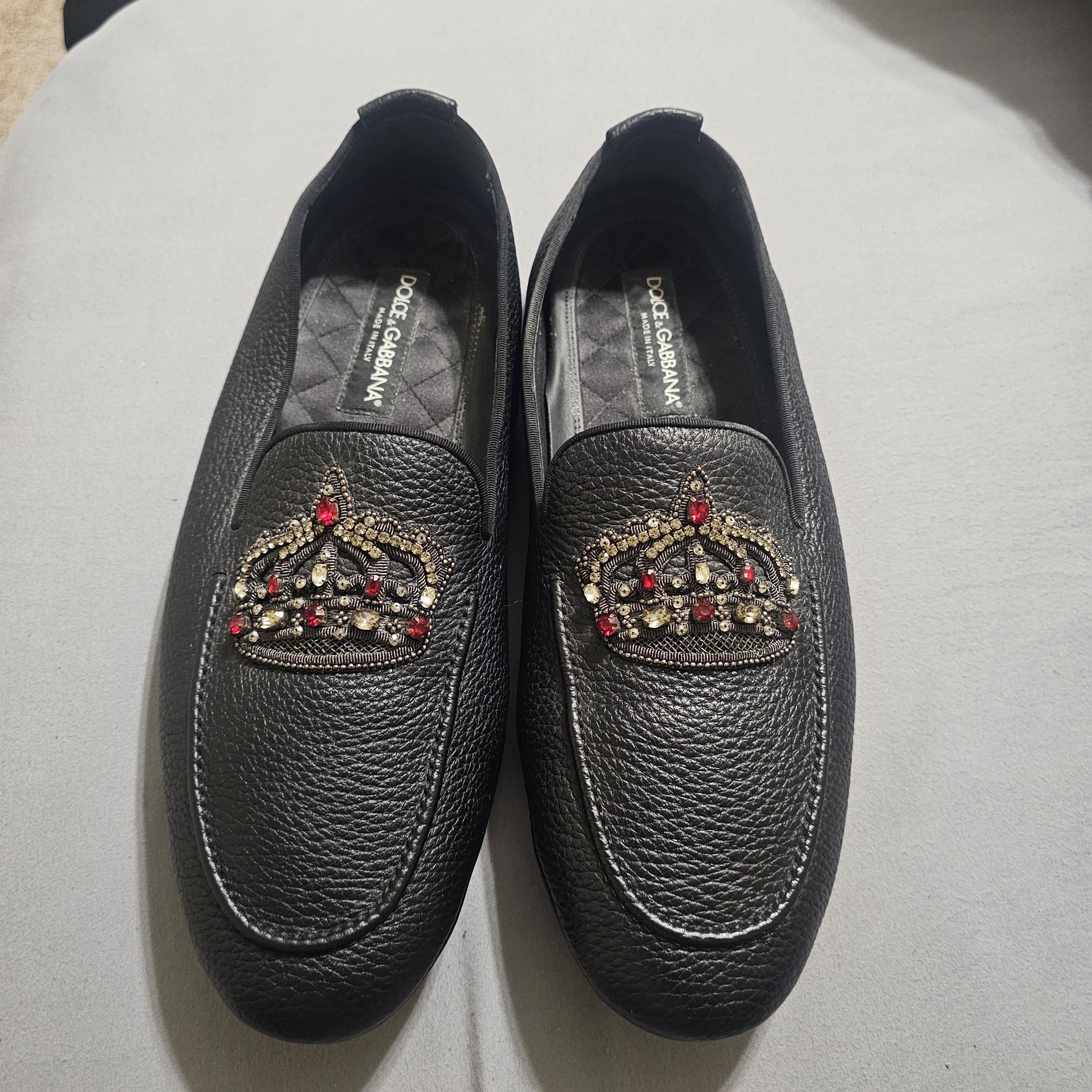Dolce & Gabbana DOLCE & GABBANA Crystal Baroque Crown Leather KING DRIVER Size US 11 / EU 44 - 4 Thumbnail