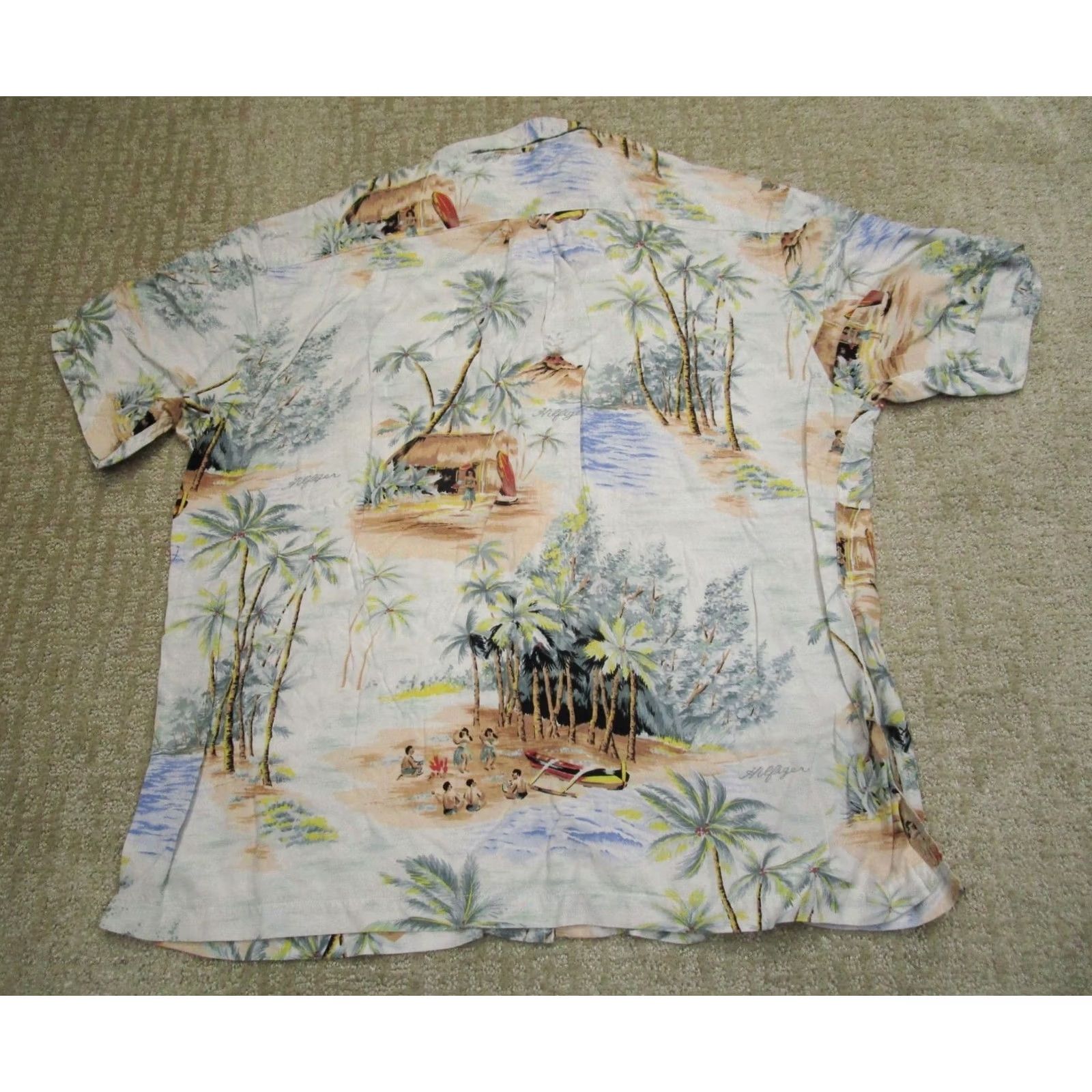 Tommy Hilfiger Tommy Hilfiger Shirt Mens Large White Hawaiian Honolulu Island Aloha Geometric 90s Retro Beach Button-Up Shirt Size US L / EU 52-54 / 3 - 3 Thumbnail
