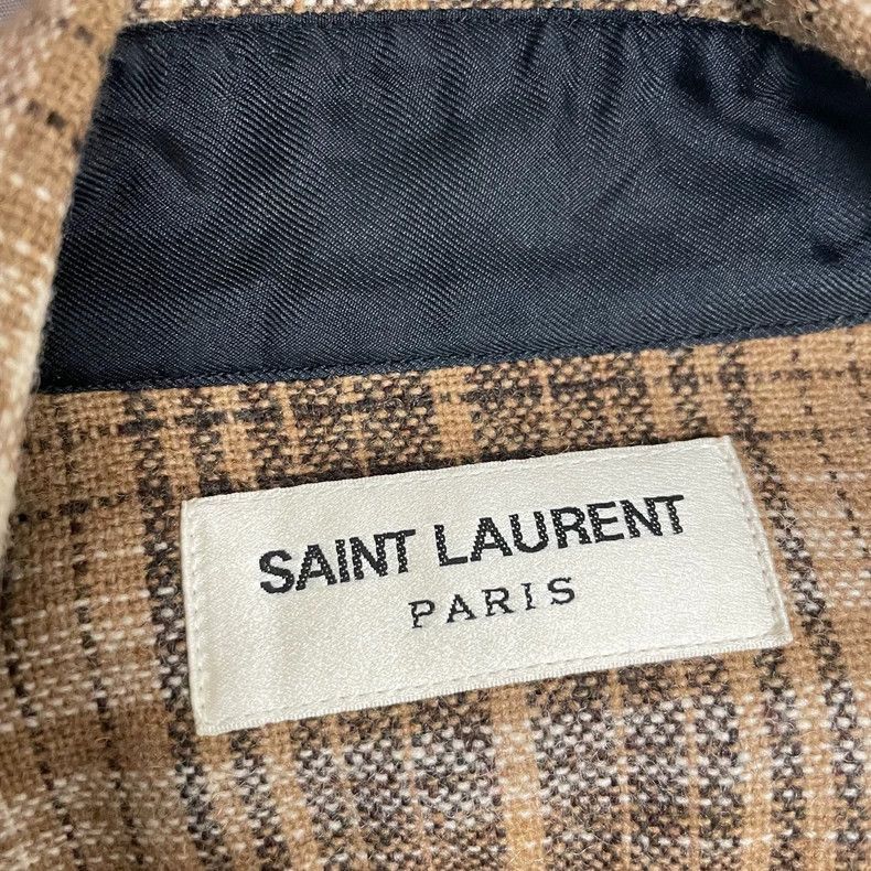 Saint Laurent Paris Saint Laurent Paris 13FW First Year Show Wool Checkered Shi Size US M / EU 48-50 / 2 - 4 Thumbnail