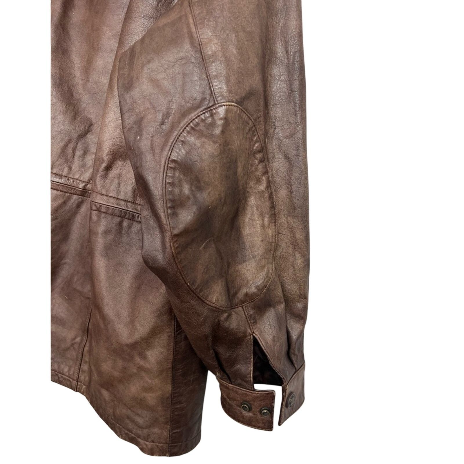 Wilsons Leather Vintage Adventure Bound Dark Brown Leather Jacket Heavy EUC Size US L / EU 52-54 / 3 - 6 Thumbnail