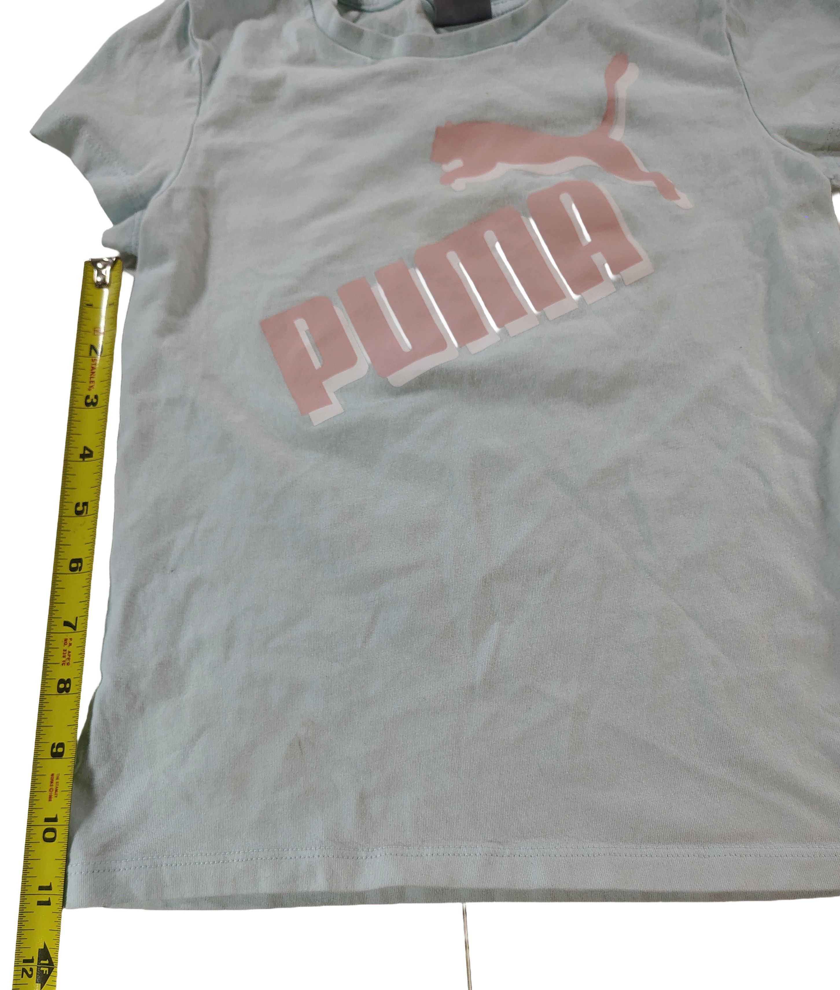 Puma Women's Small Mint Green & Pink Puma Logo Graphic T-Shirt Size S / US 4 / IT 40 - 6 Thumbnail