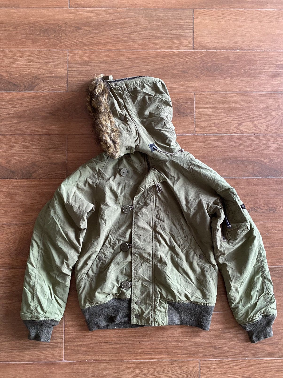Alpha Industries × Vintage Vintage Alpha Industries Faux Fur N2b Bomber Jacket Size US M / EU 48-50 / 2 - 7 Thumbnail