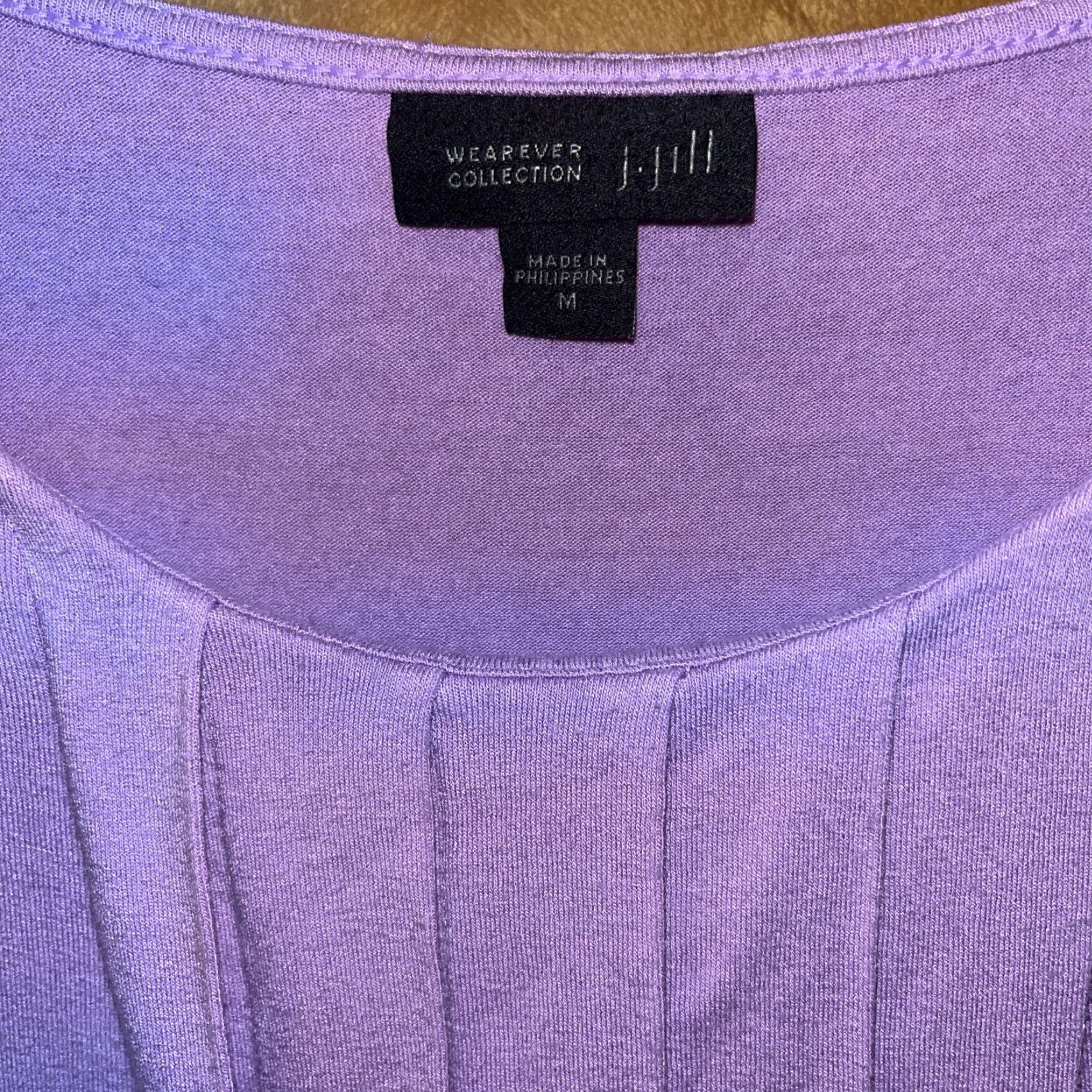 J. Jill J. Jill Womens Blouse Medium Lavender Rayon Lycra Relaxed Fit Casual All Seasons Shirt Size M / US 6-8 / IT 42-44 - 3 Thumbnail