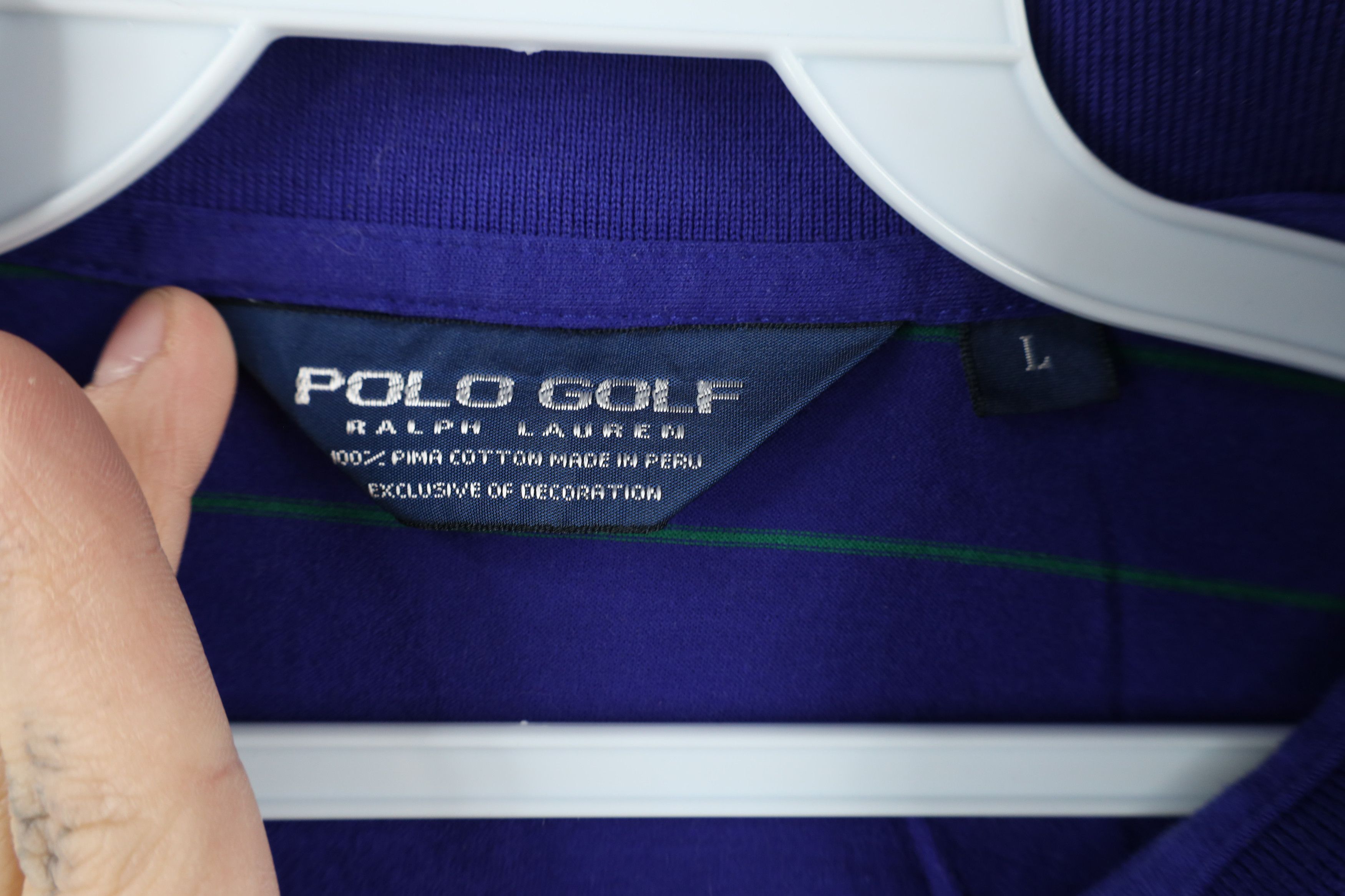 Ralph Lauren × Vintage Vintage Polo Golf Ralph Lauren Cotton Striped Polo Shirt Size US L / EU 52-54 / 3 - 4 Thumbnail
