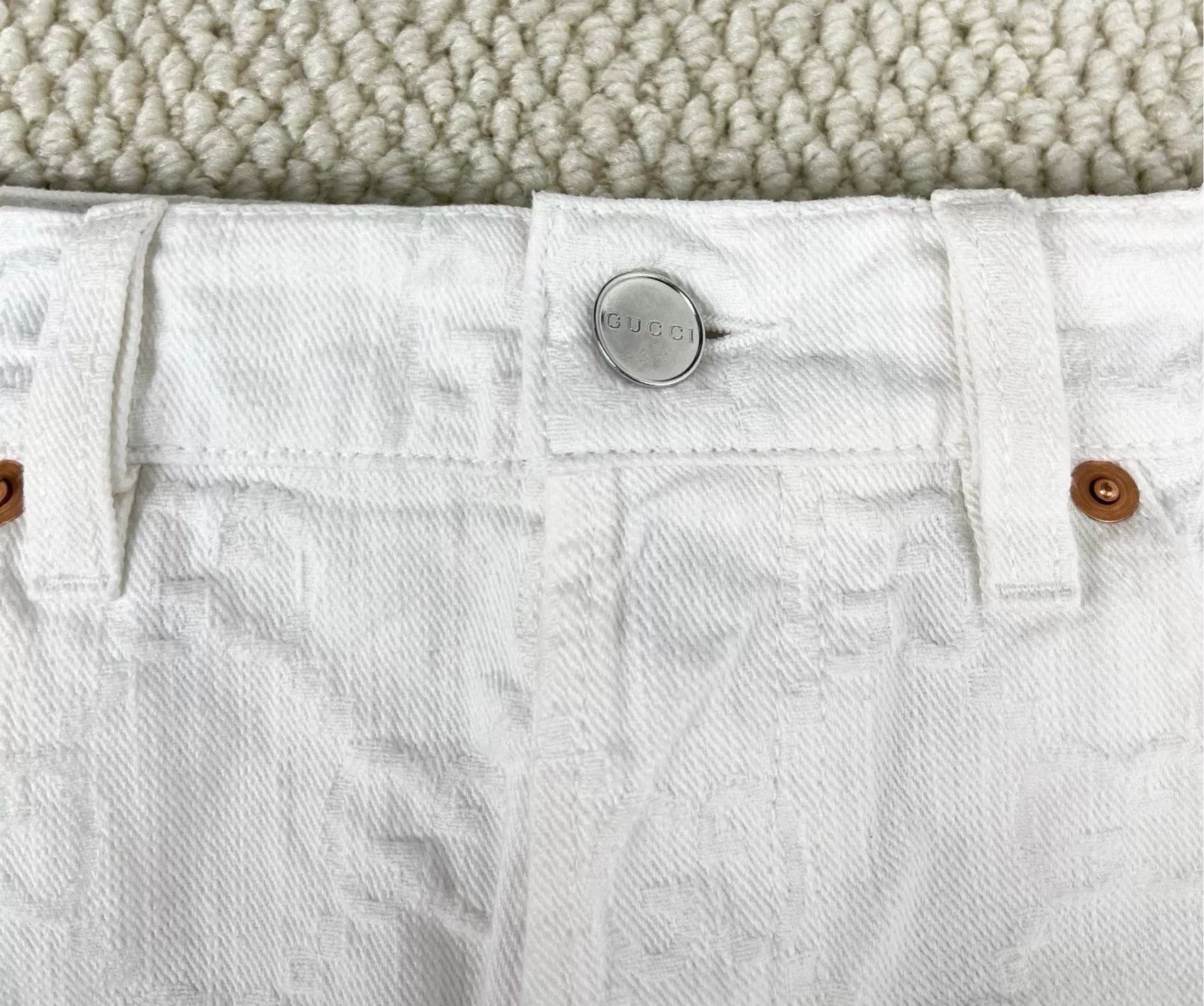 Gucci Gucci White Double G Denim Shorts Size US S / EU 44-46 / 1 - 4 Thumbnail