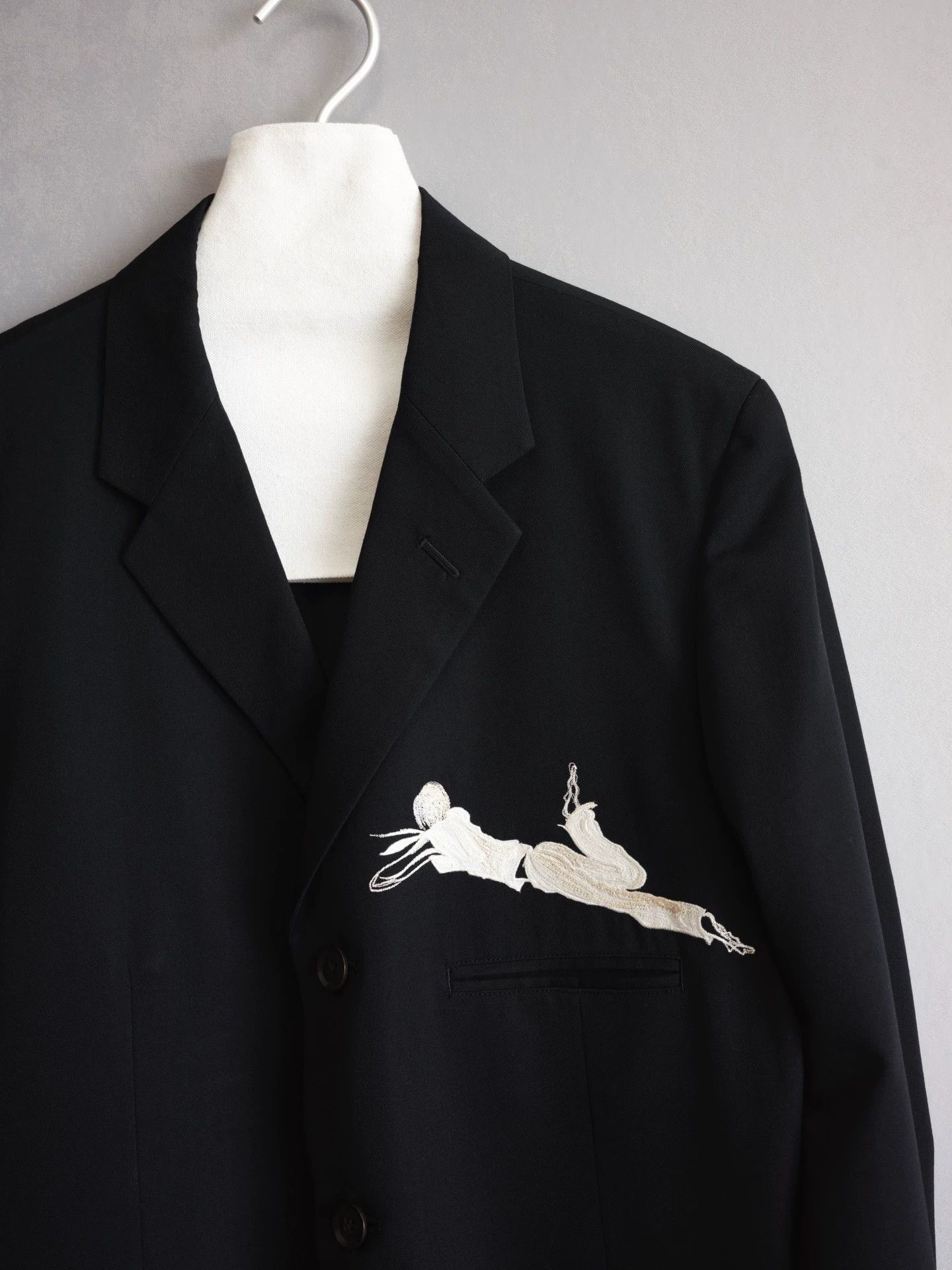 Yohji Yamamoto Yohji Yamamoto 02SS GF Embroidered Jacket Black Size 2 Size US M / EU 48-50 / 2 - 4 Thumbnail