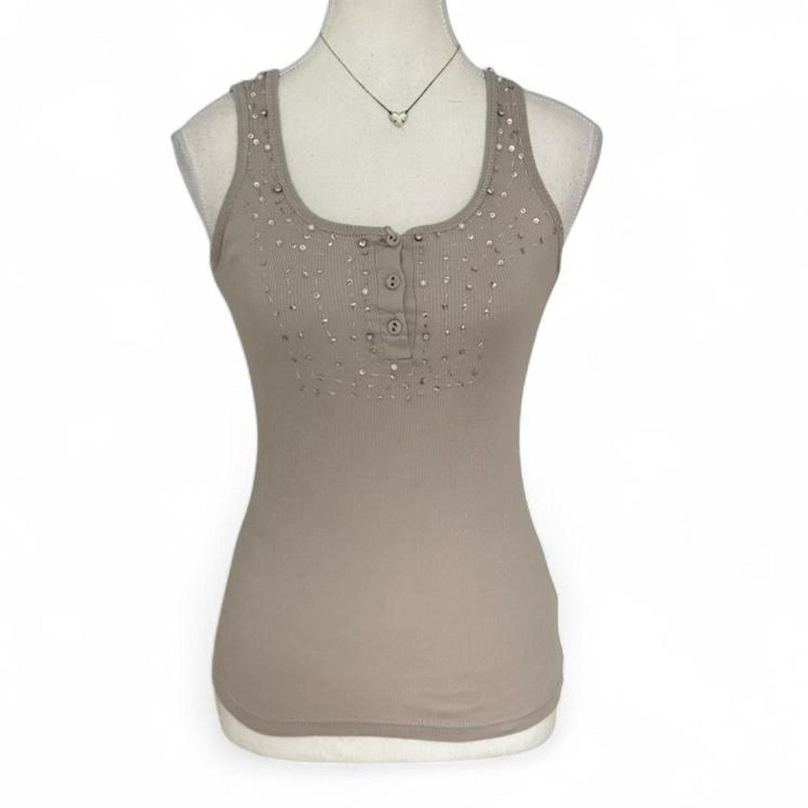 Other LFT Henley Sequin tank top Size M Cotton Fitted Full Length Size M / US 6-8 / IT 42-44 - 1 Thumbnail