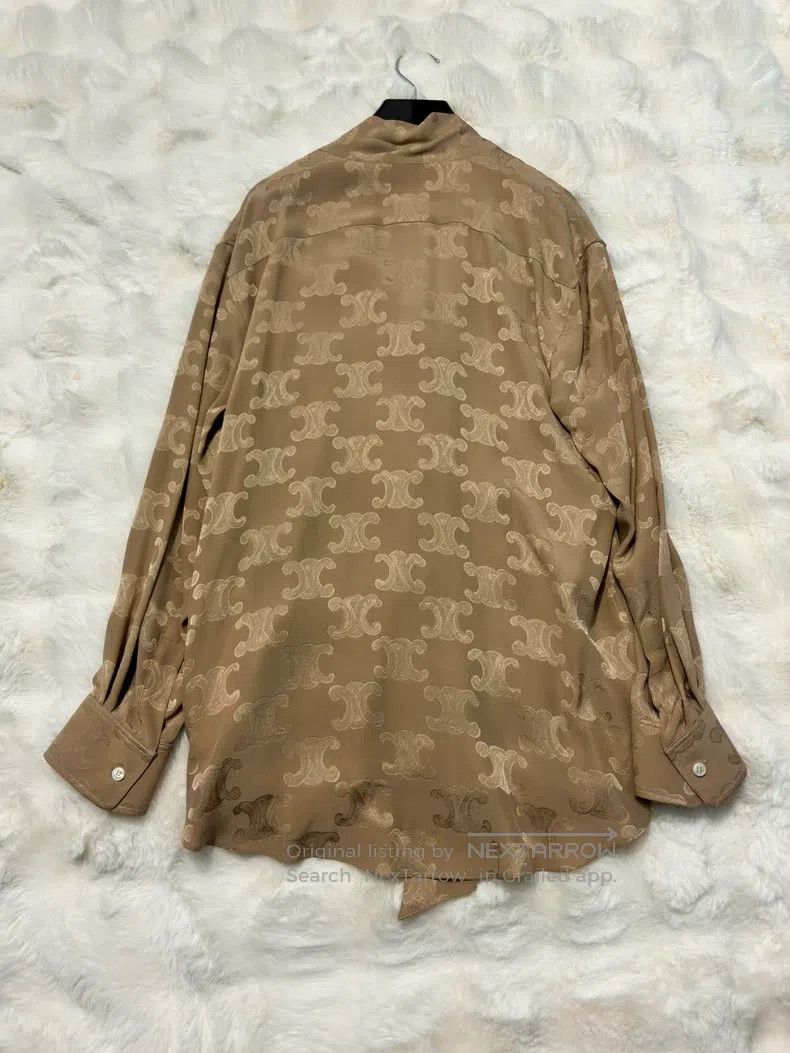 Celine CELINE All-over Printed Silk Scarf Shirt Size XL / US 12-14 / IT 48-50 - 4 Thumbnail