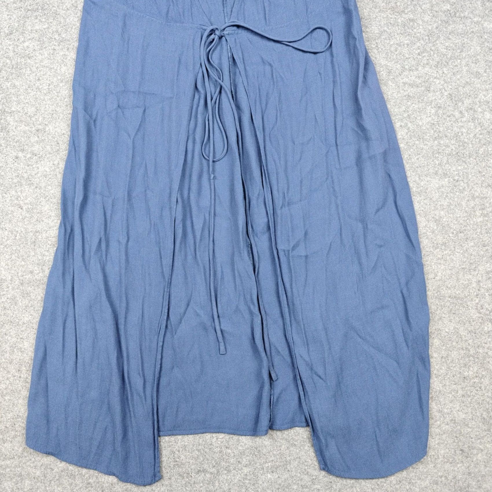 Reformation Reformation Womens M Blue Wrap Puff Sleeve Belted Midi V Neck Sundress Size M / US 6-8 / IT 42-44 - 3 Thumbnail