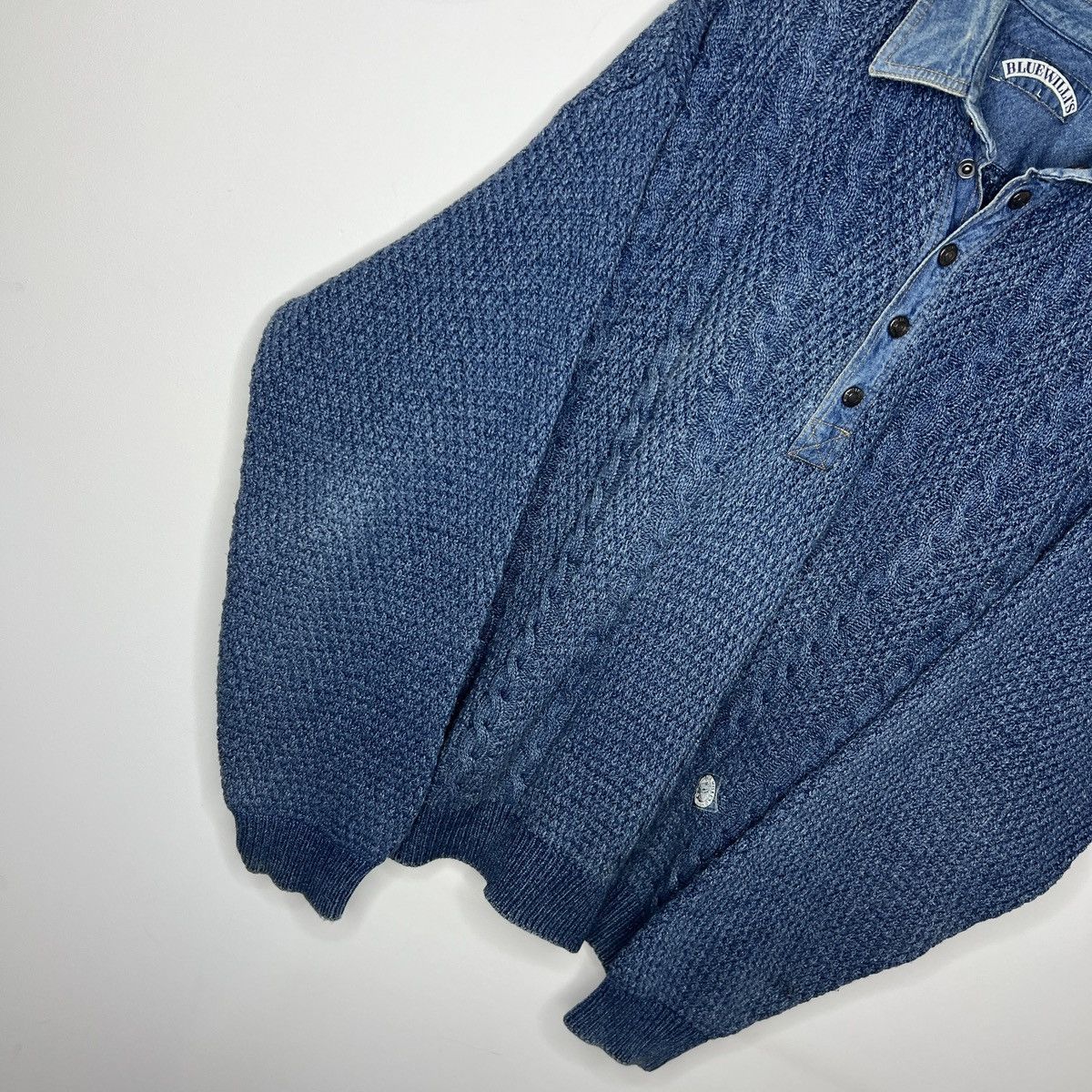 Japanese Brand × Vintage BLUE WILLIS KNIT VINTAGE SWEATER AVANT GARDE GRUNGE STYLE Size US L / EU 52-54 / 3 - 3 Thumbnail
