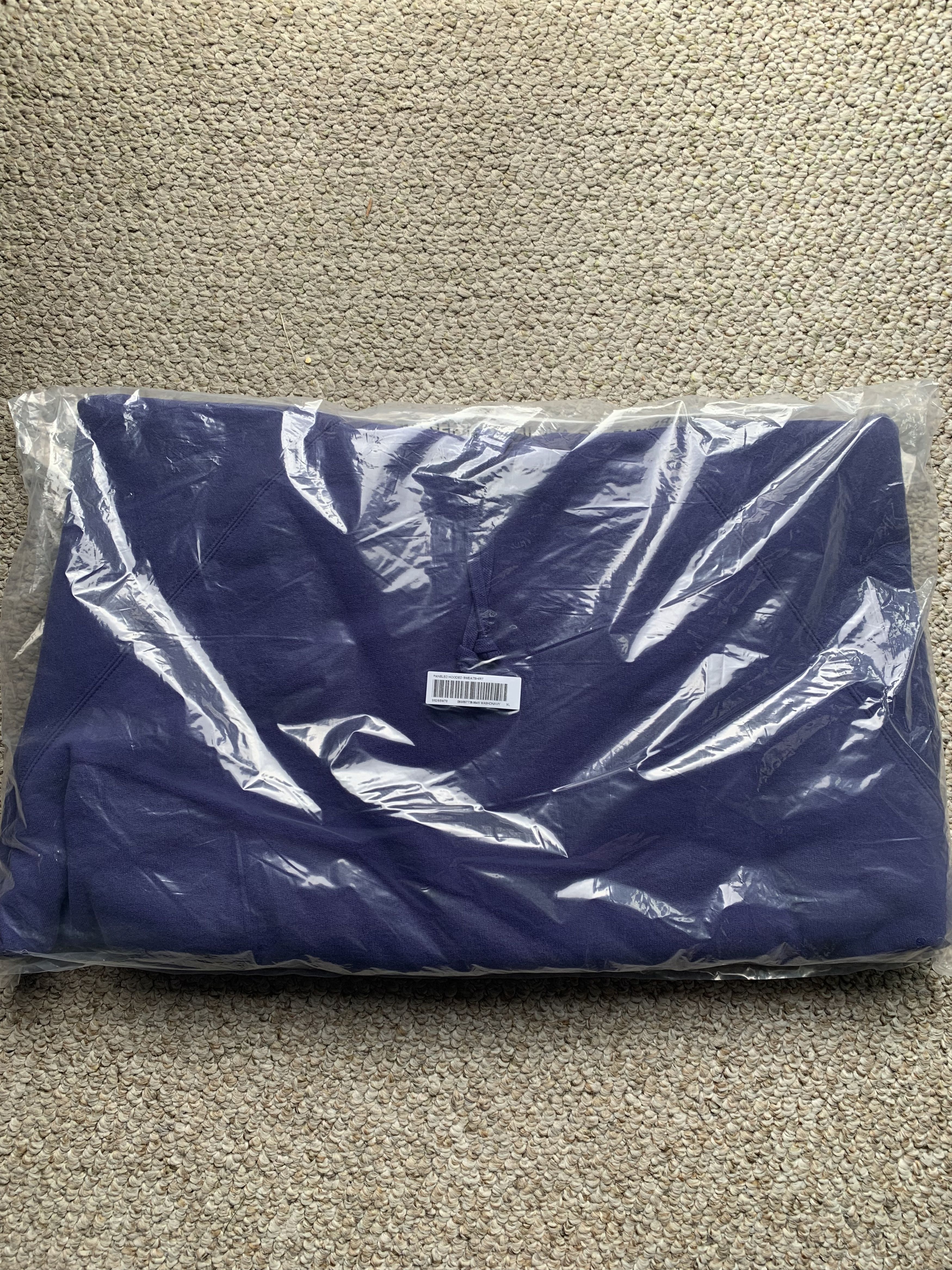 Supreme Paneled Hooded Fleece Sweatshirt Washed Navy Size US XL / EU 56 / 4 - 6 Thumbnail