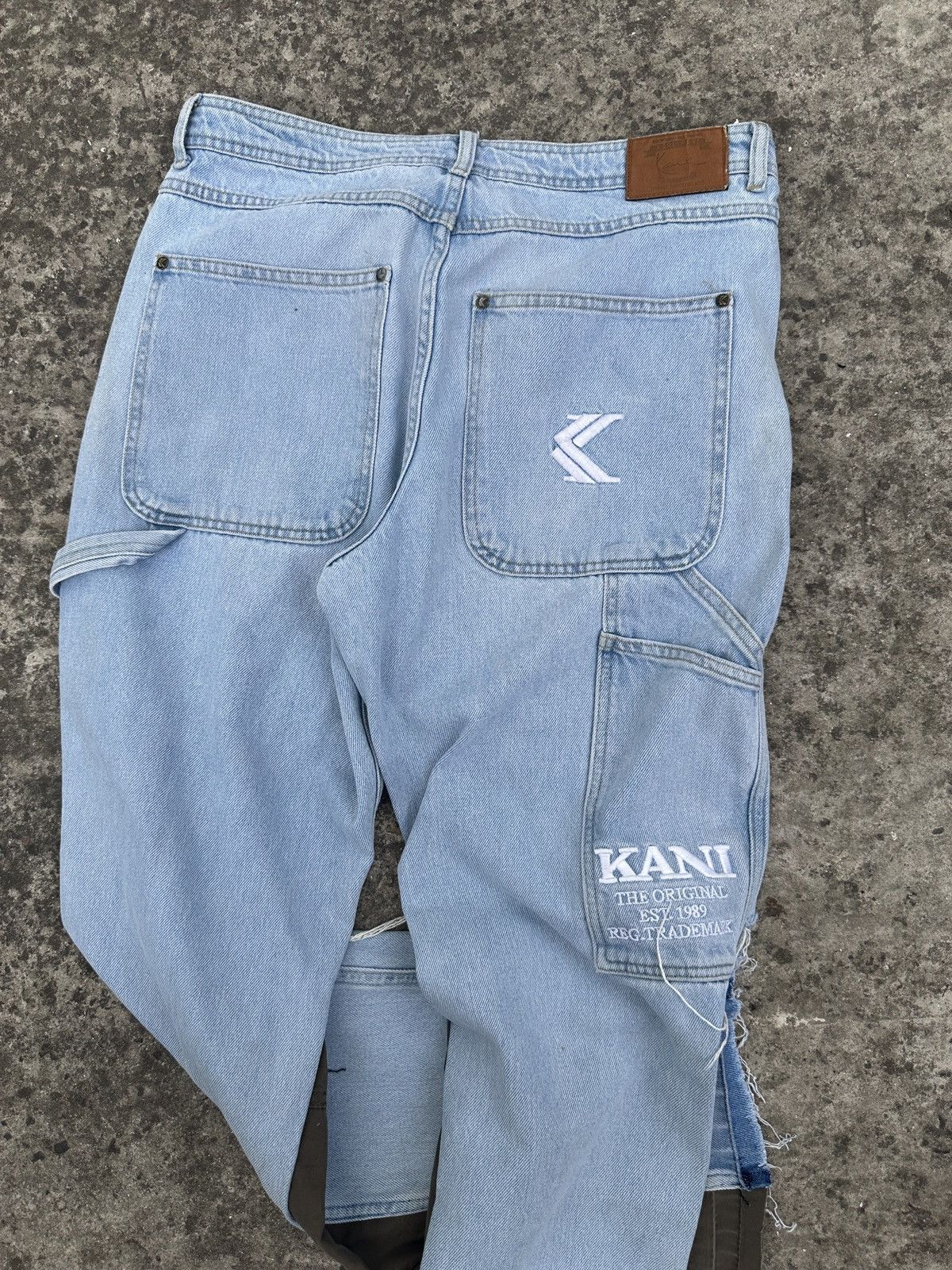 Karl Kani Y2K Vintage Karl Kani Custom Cargo Jeans Streetwear Rare USA Size US 32 / EU 48 - 5 Thumbnail