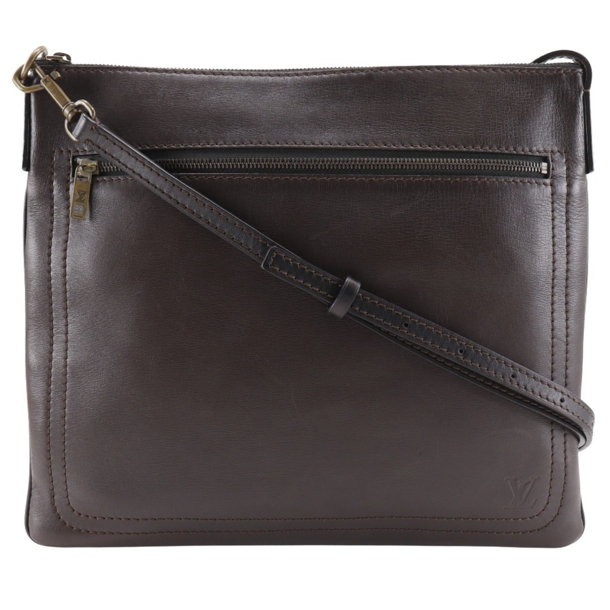Louis Vuitton Louis Vuitton Sac Plat Shoulder Bag Utah M92073 Calfskin Cafe 2004 Brown LM0024 Men's Size ONE SIZE - 1 Thumbnail