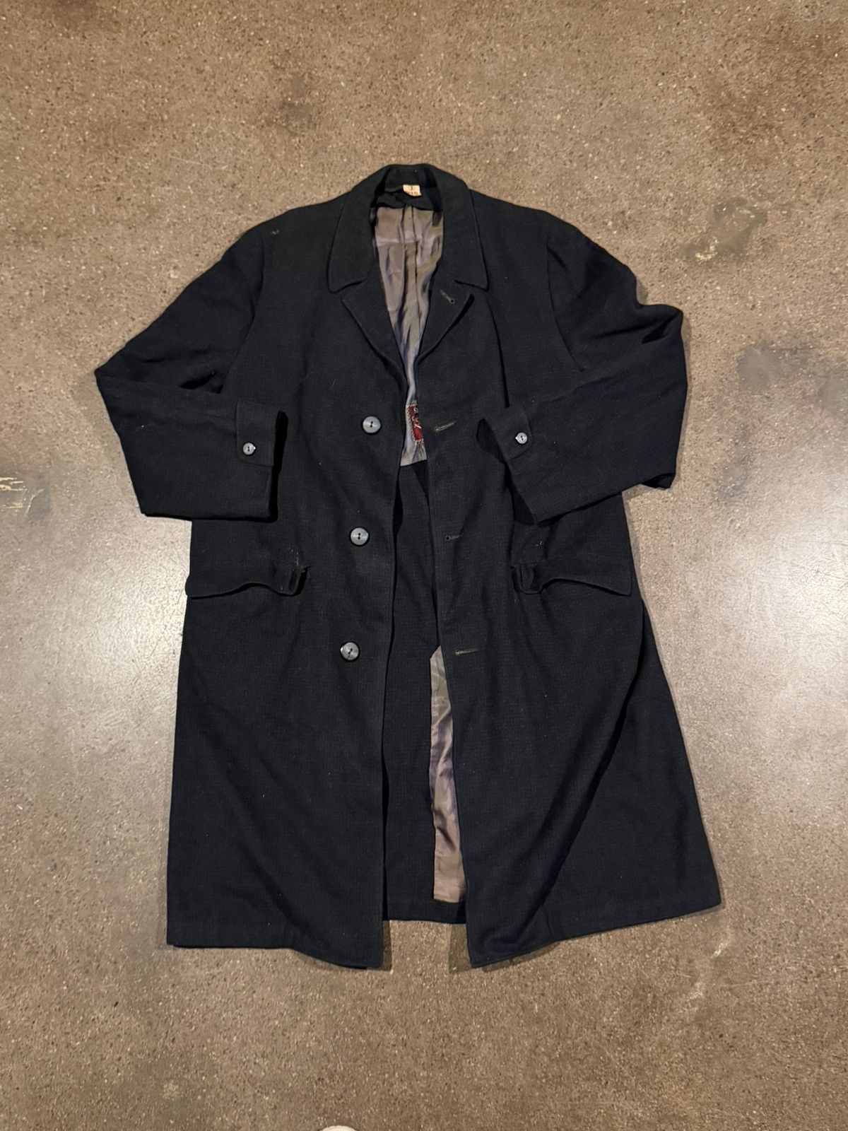 Vintage 1950s true vintage sears black heavy overcoat Size US XL / EU 56 / 4 - 1 Thumbnail