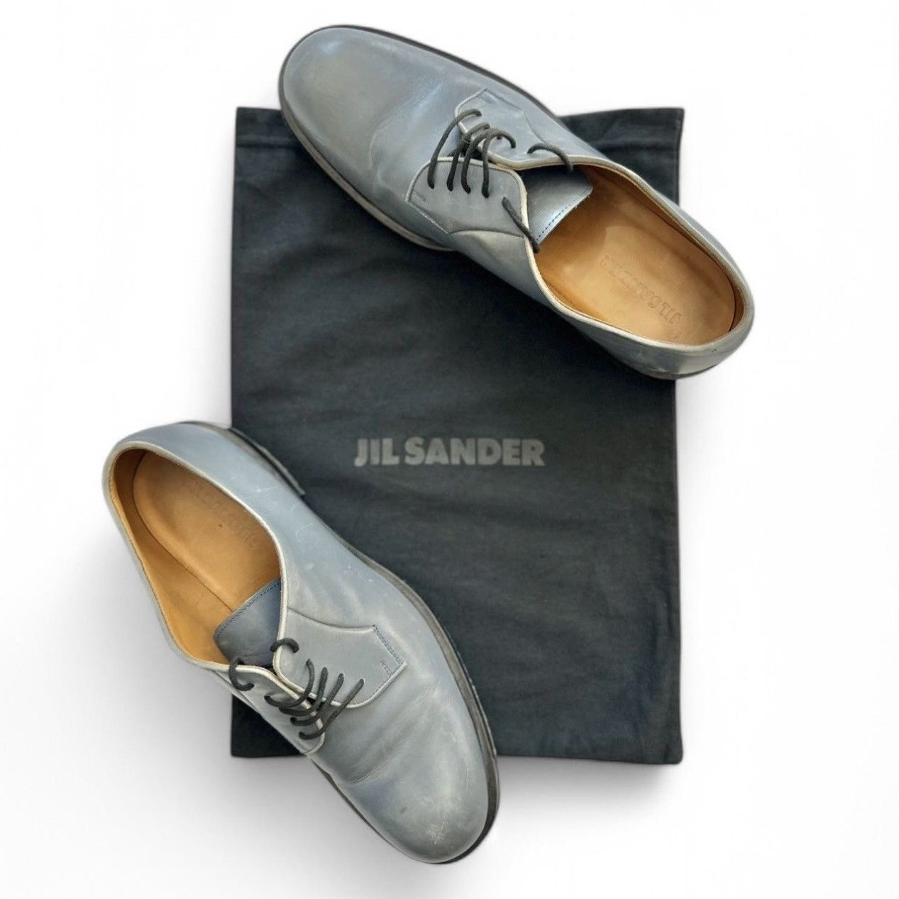Jil Sander Jill Sander Baby Blue Leather Lace Up Shoes- Size Men’s 42 Size US 8.5 / EU 41-42 - 1 Thumbnail