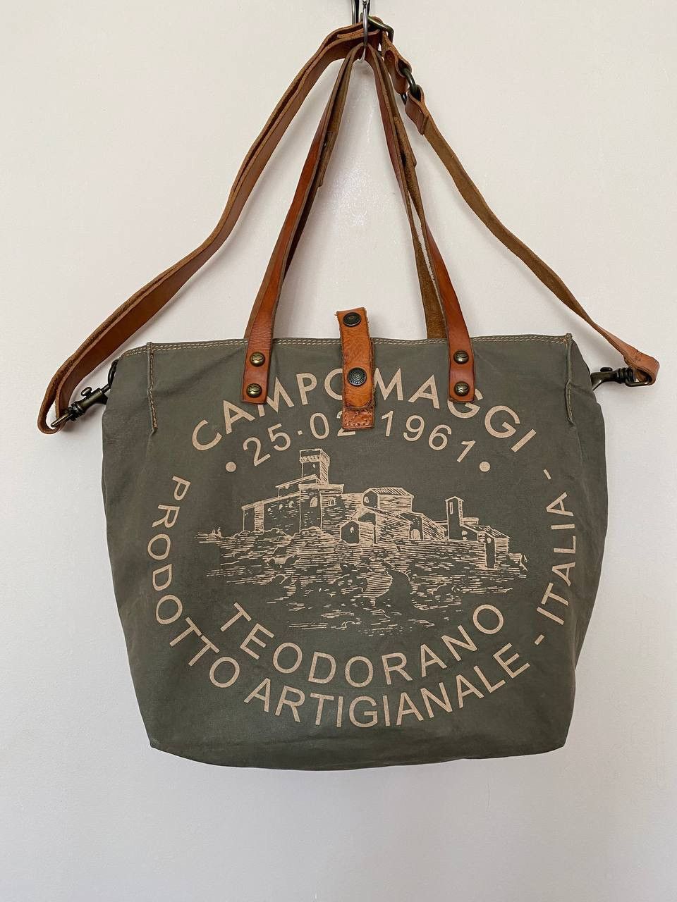 Vintage Campomaggi Teodorano Canvas/Leather Tote Shoulder Bag Size ONE SIZE - 1 Thumbnail