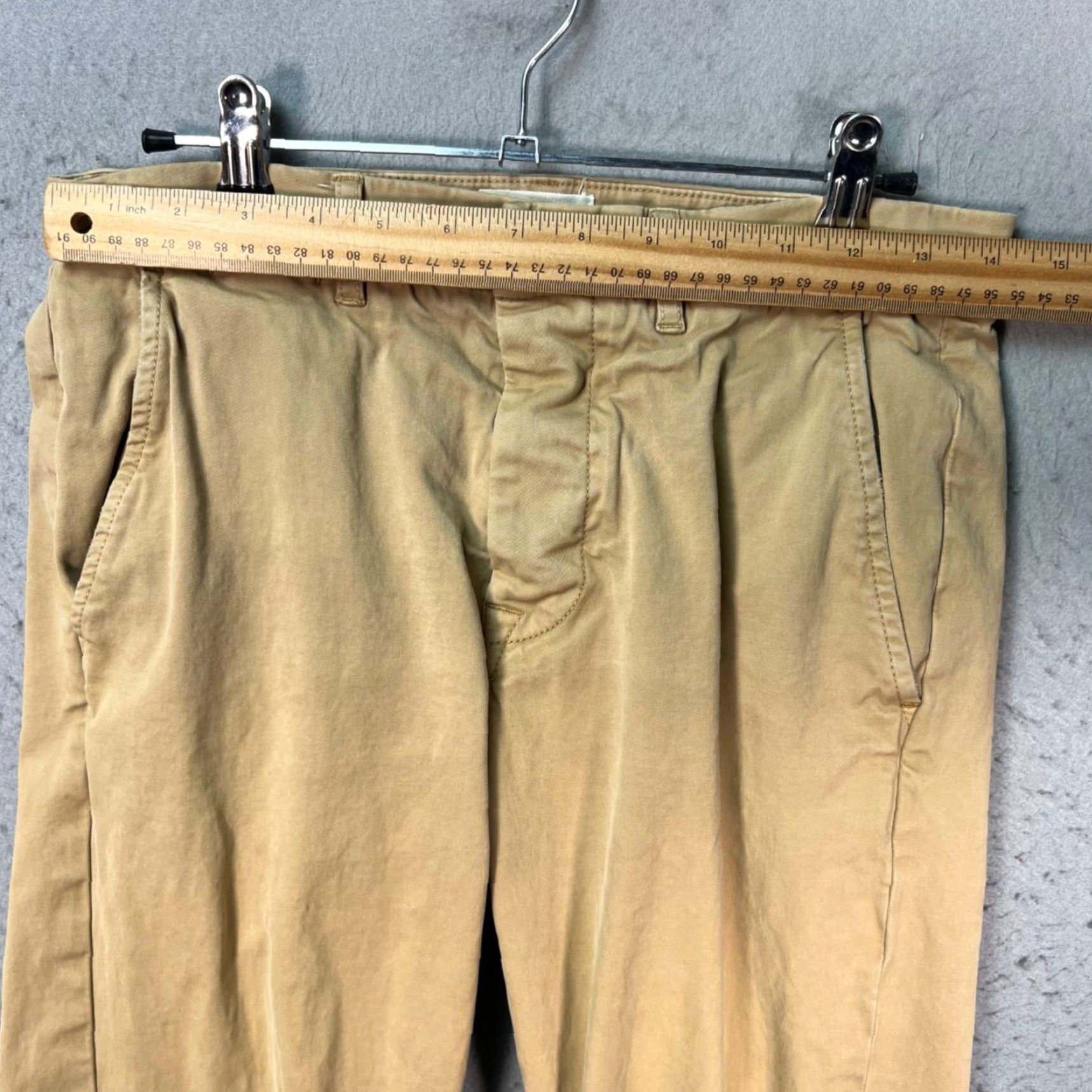 Vintage Octobre Editions Mens Size 29 Beige Chino Pants Cotton Slim Fit Size US 29 - 5 Thumbnail
