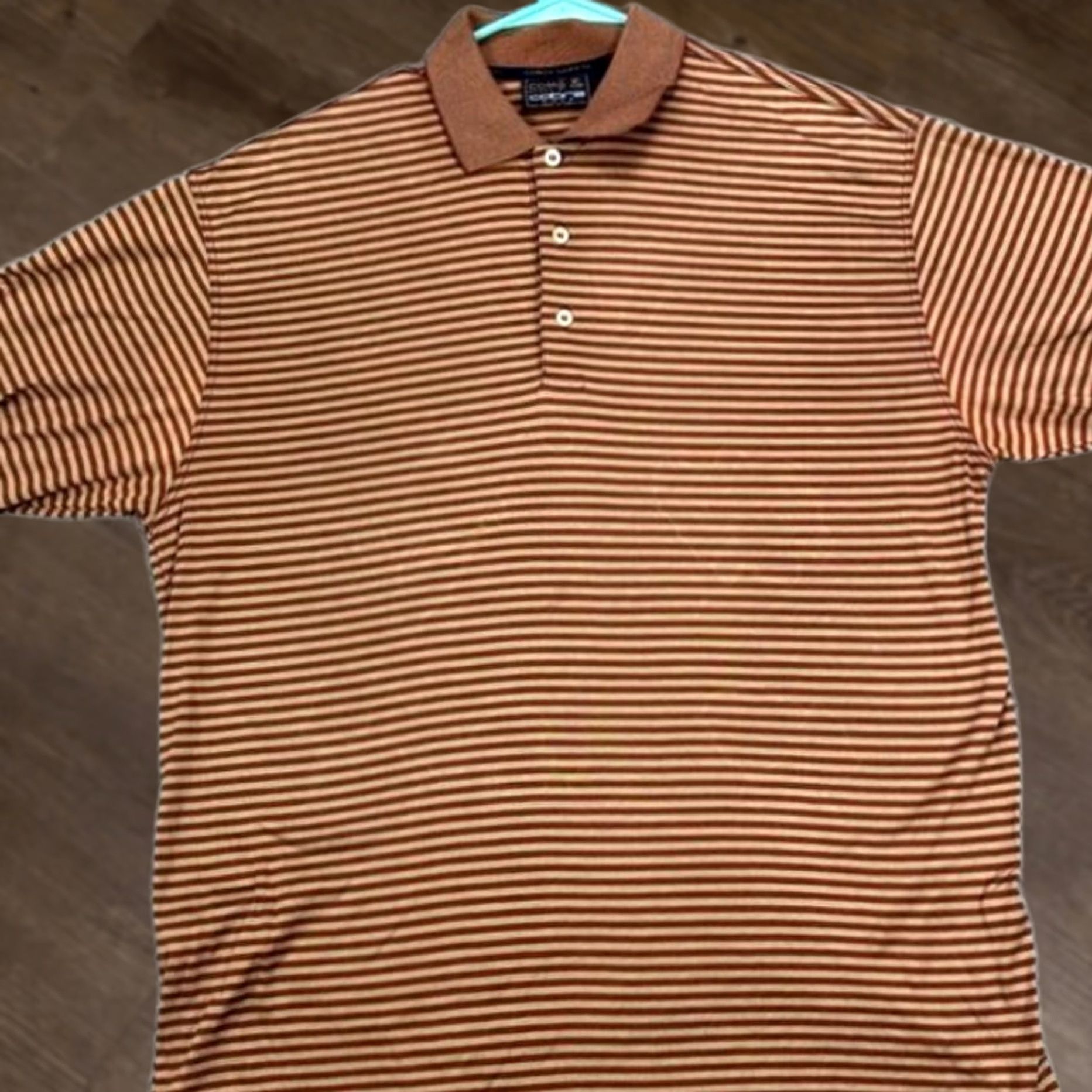Vintage Como Sports by Cobra Polo Shirt Mens Large Brown Striped Golf Rugby Short Sleeve Polo Shirt Size US L / EU 52-54 / 3 - 1 Thumbnail
