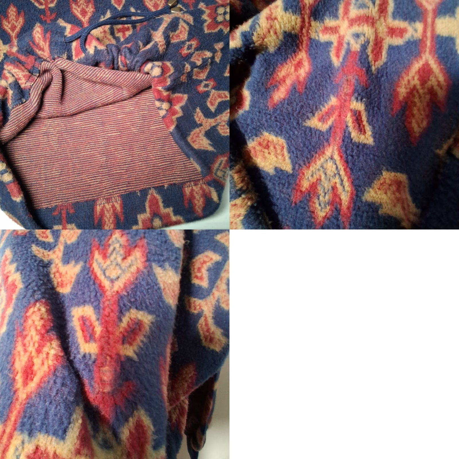 Express VINTAGE Express 1/4 Zip Fleece Shirt Jacket Women S Blue Floral Southwest 1990s Tricot Read 90s Vintage Size S / US 4 / IT 40 - 11 Thumbnail
