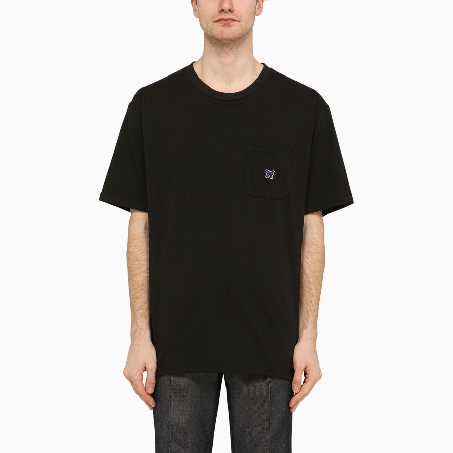 image of Needles O1D2Blof0424 Crew-Neck T-Shirt In Black, Men's (Size Medium)