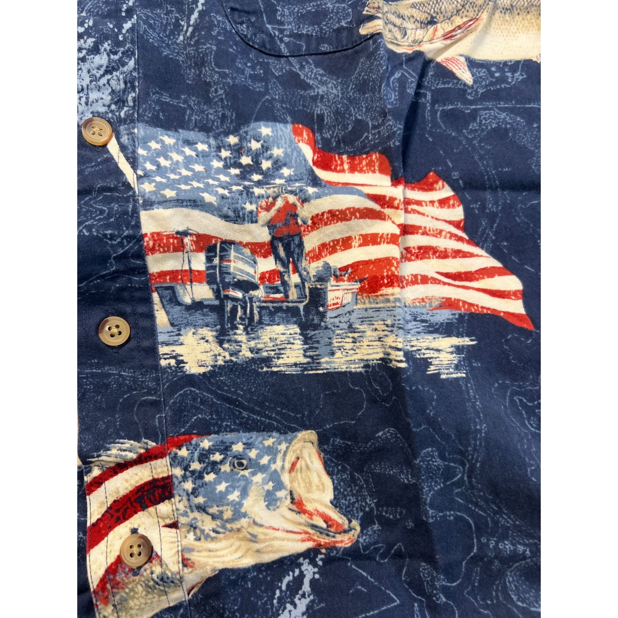 Other Morgan Creek Outfitters Mens Patriotic Fishing Short Sleeve Size US M / EU 48-50 / 2 - 2 Thumbnail