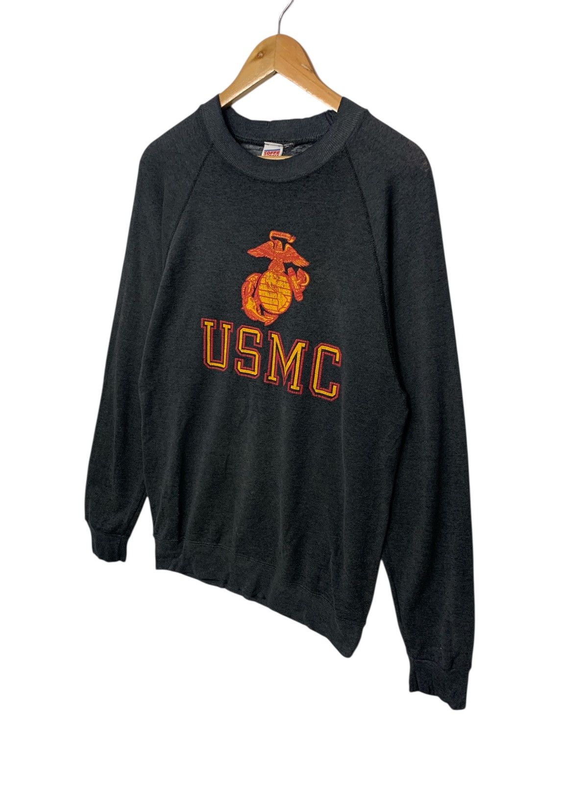 Other Vintage Distressed 80's USMC Big Logo Sweatshirt Size US M / EU 48-50 / 2 - 2 Thumbnail