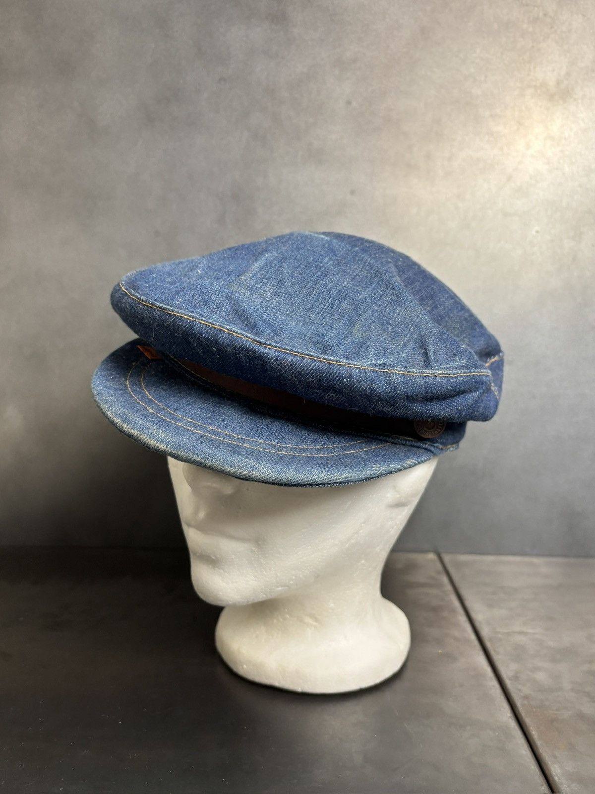 Levi's Vintage Levi's Orange Tab Hat 1970s Denim Newsboy Flatcap 70 Size ONE SIZE - 21 Thumbnail