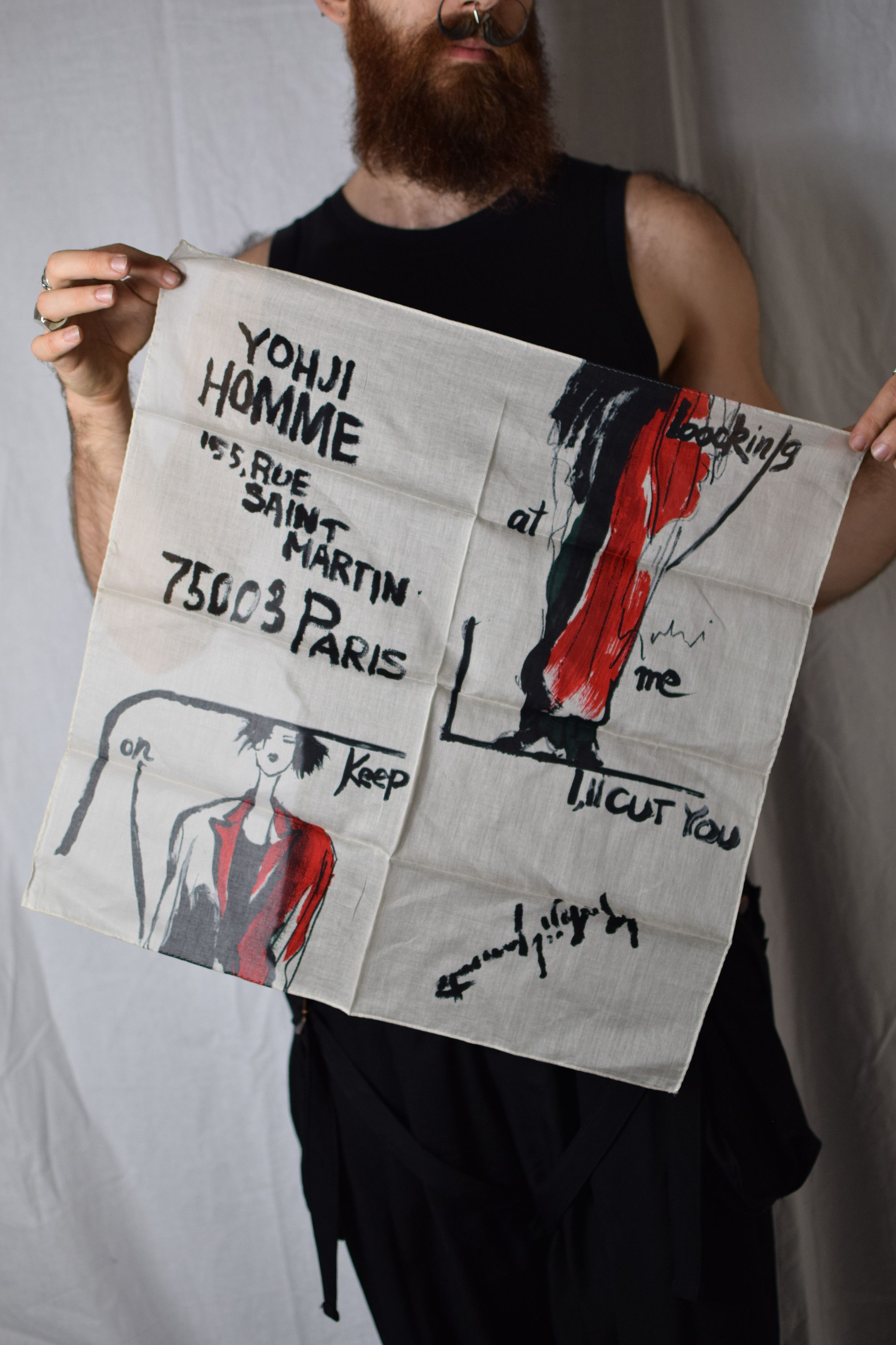 Yohji Yamamoto YYPH SS17 Rare Novelty Handkerchief Size ONE SIZE - 1 Thumbnail