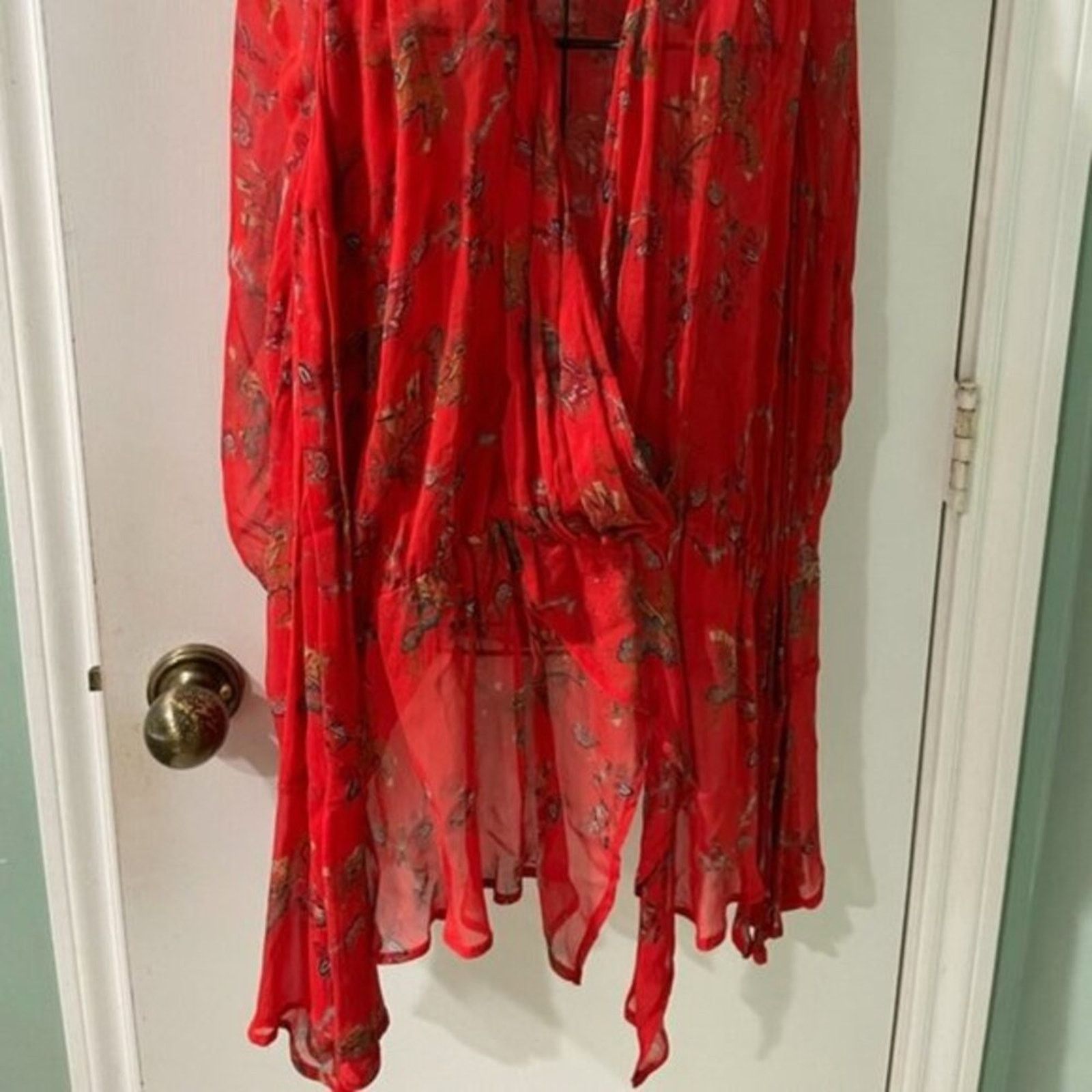 Iro Iro Linette Floral Print Bell Sleeve Chiffon Blouse, Size L / US 10 / IT 46 - 10 Thumbnail