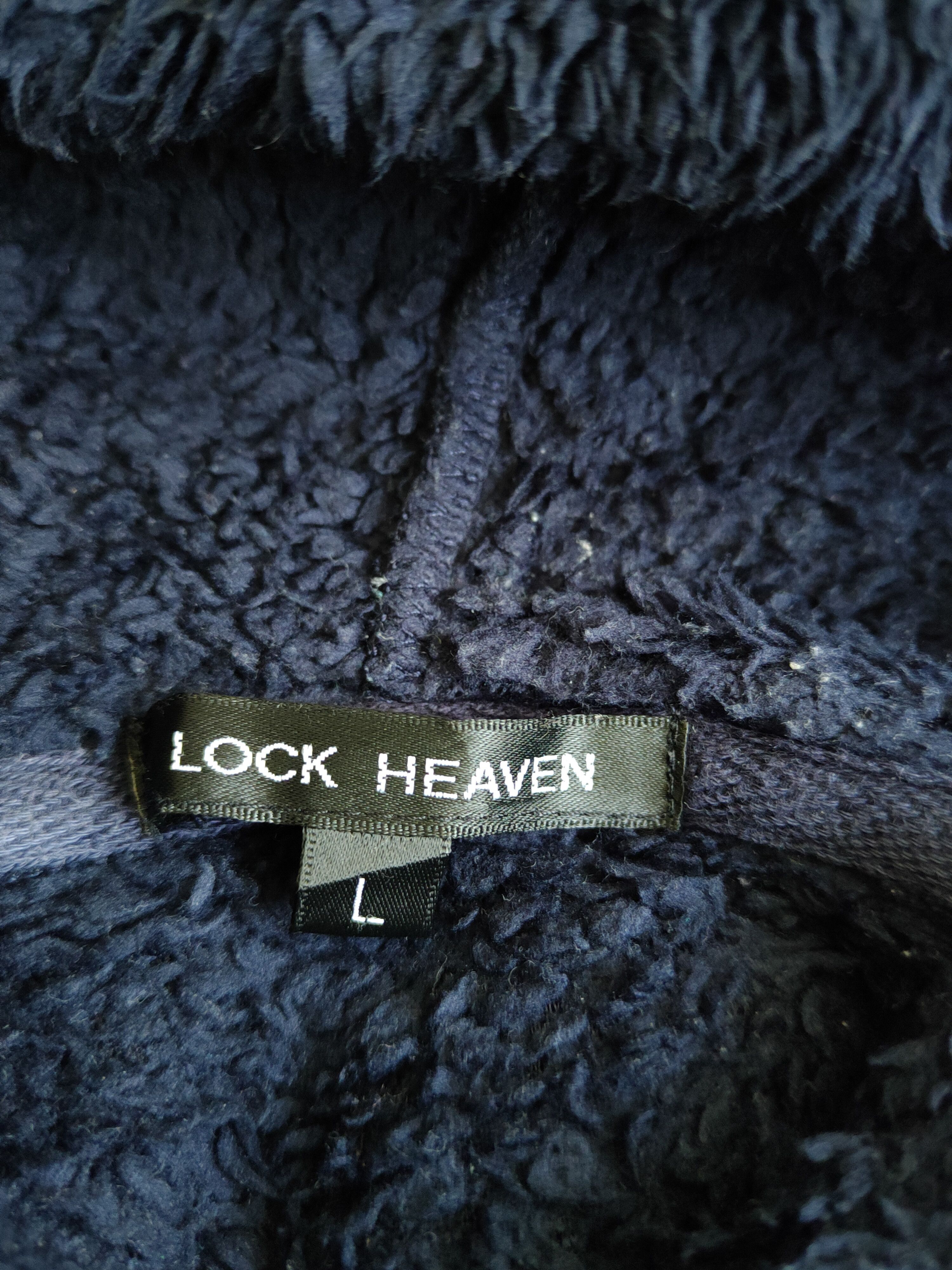 Japanese Brand Lock Heaven Navy Fur fleece Hoodie Sweaters #S2552 Size L / US 10 / IT 46 - 11 Thumbnail