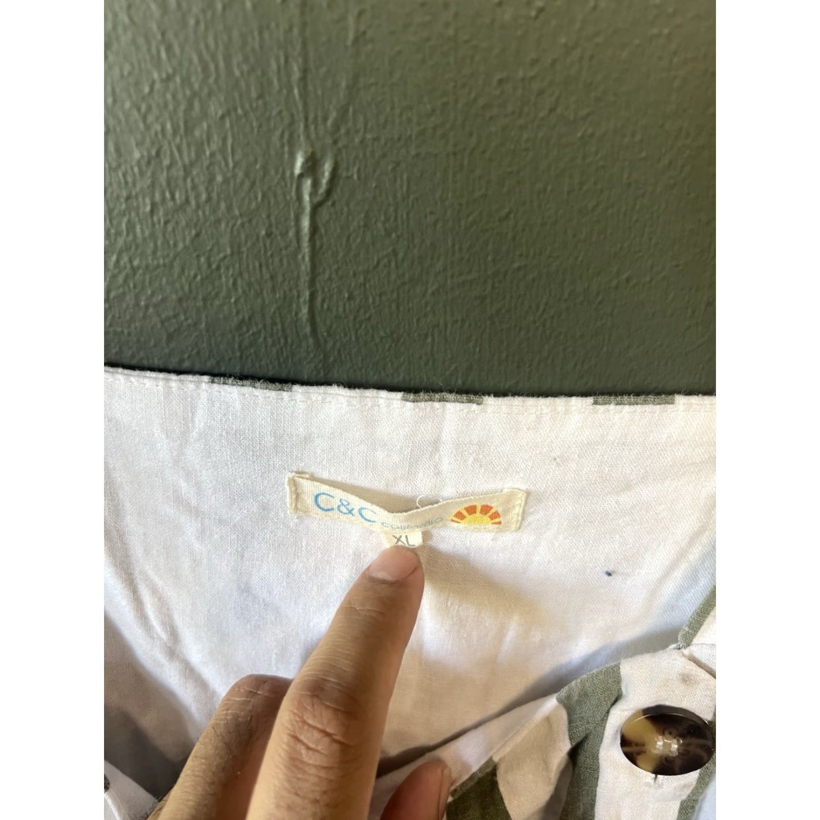 Vintage C&C California Womens Green Striped Linen Overalls Sleeveless XL Size 40" / US 18 - 3 Thumbnail