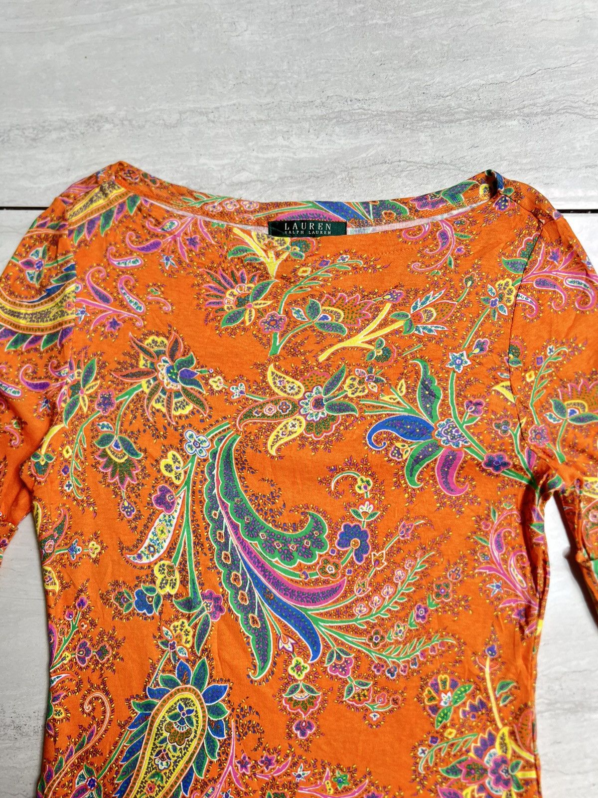 Ralph Lauren RALPH LAUREN Paisley Bandana Motive Orange T-shirt Size US XS / EU 42 / 0 - 3 Thumbnail