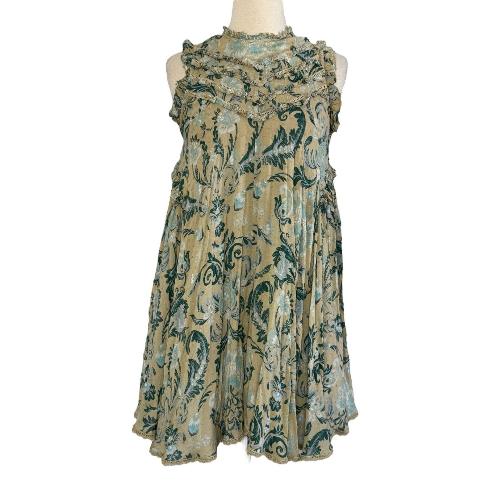 Spell SPELL & THE GYPSY Collective Aurora Tunic Dress Lace Trim XS Size XS / US 0-2 / IT 36-38 - 5 Thumbnail