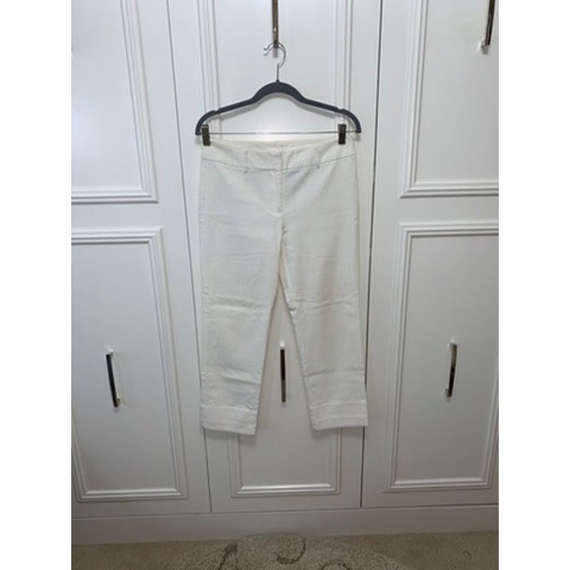 Express Express Women's Cropped Stretch Pants White Size 5/6 Casual Size 28" / US 6 / IT 42 - 1 Thumbnail