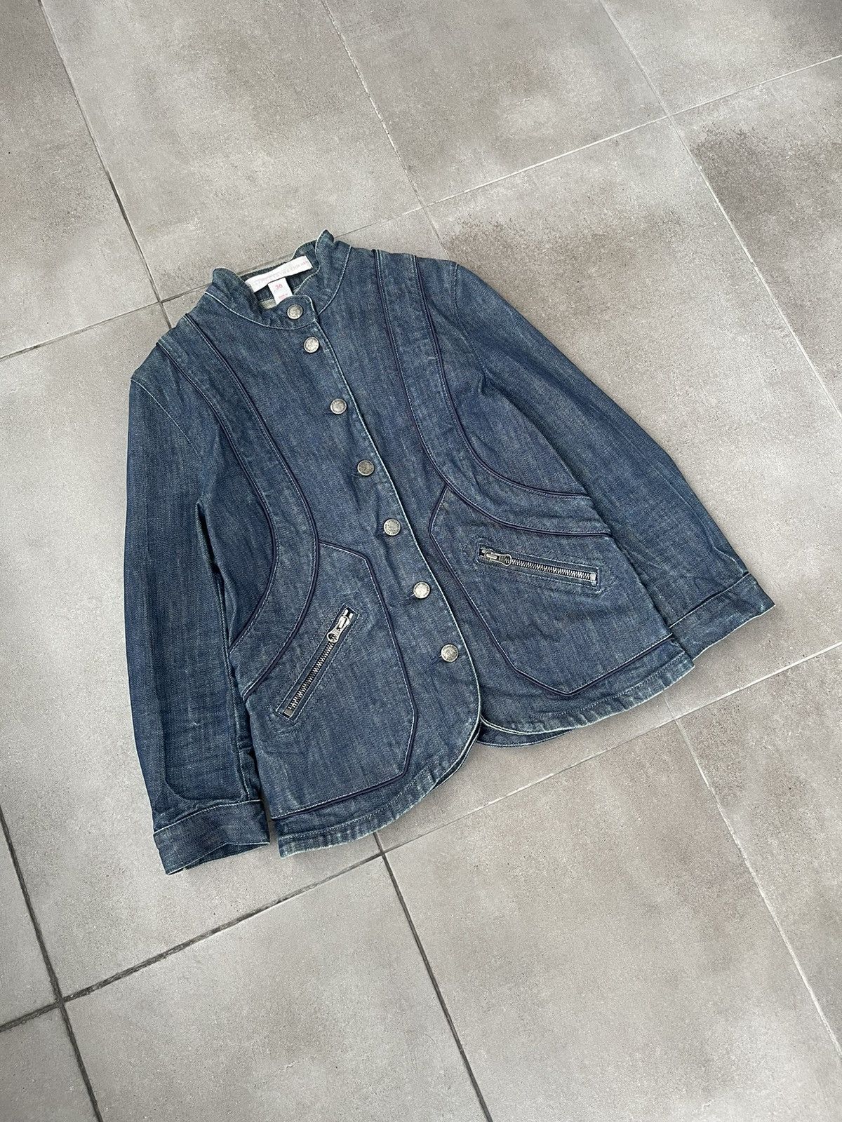 H&M × Stella McCartney SS05 Stella McCartney X H&M Denim Blazer Jacket Size XS / US 0-2 / IT 36-38 - 3 Thumbnail