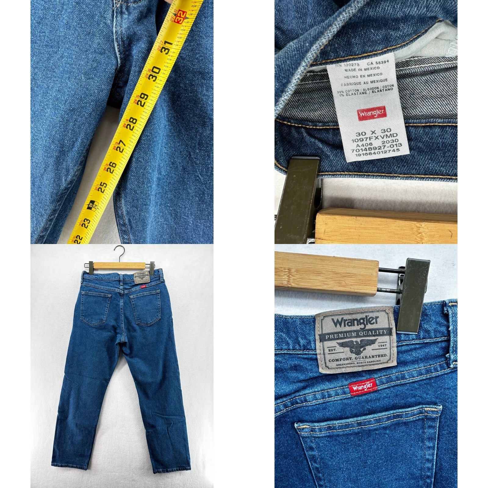 Wrangler Wrangler Jeans Regular Fit Premium Quality Size 30x30 Medium Wash Tapered Size US 30 / EU 46 - 8 Thumbnail