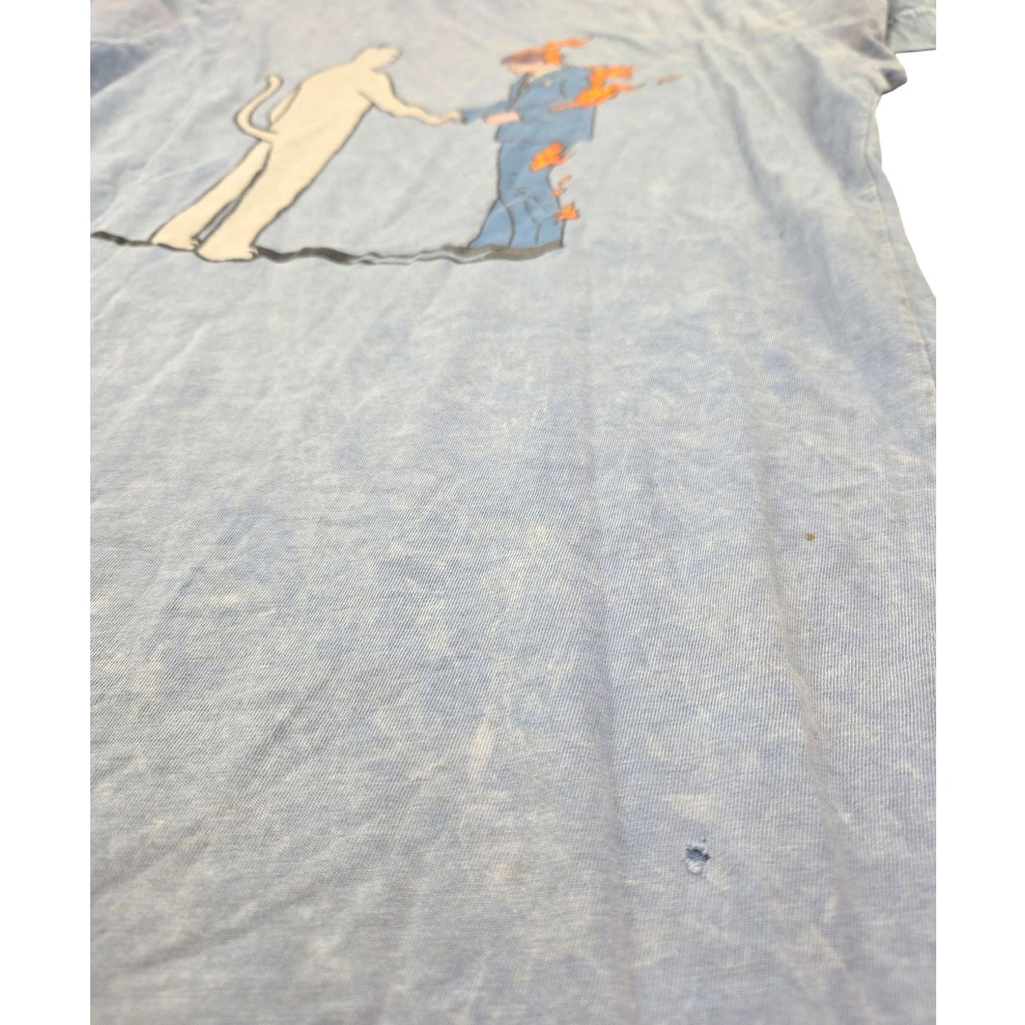 RIPNDIP RipNDip | Light Blue Man on Fire T-shirt | Size Small Size US S / EU 44-46 / 1 - 4 Thumbnail